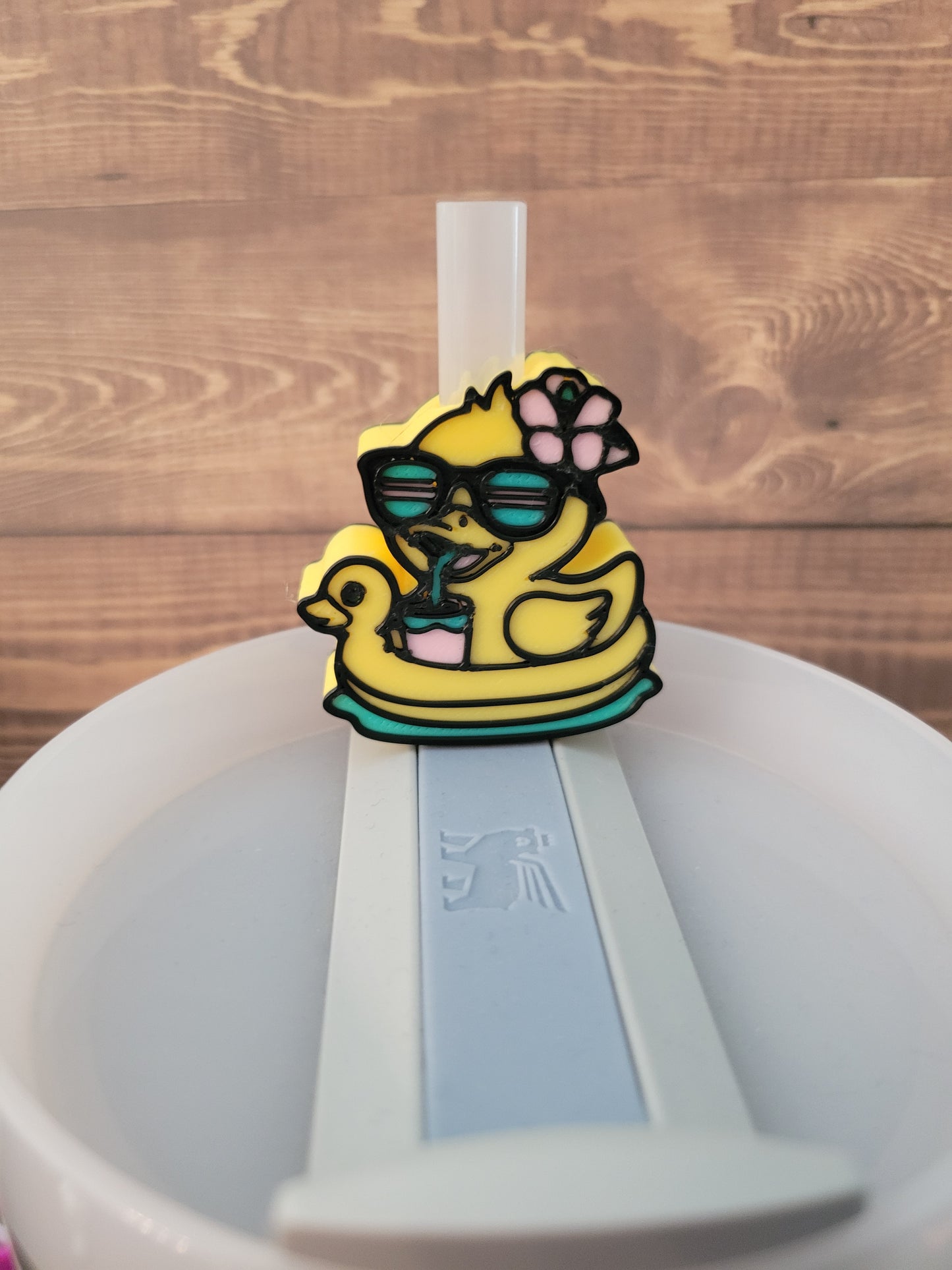 CE 3d printed- straw topper-duckie floaty
