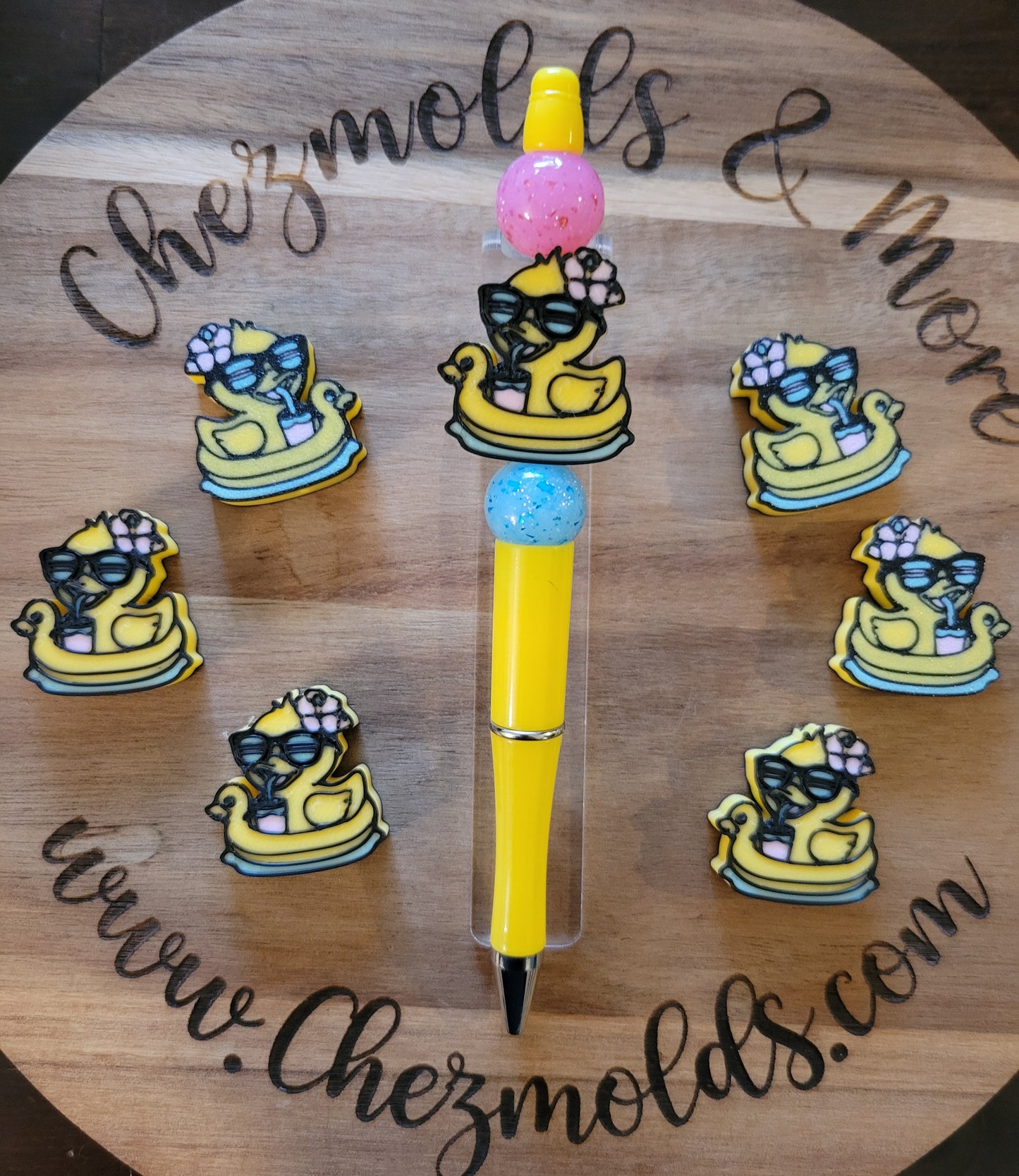 CE 3d printed focal bead-duck in floatie