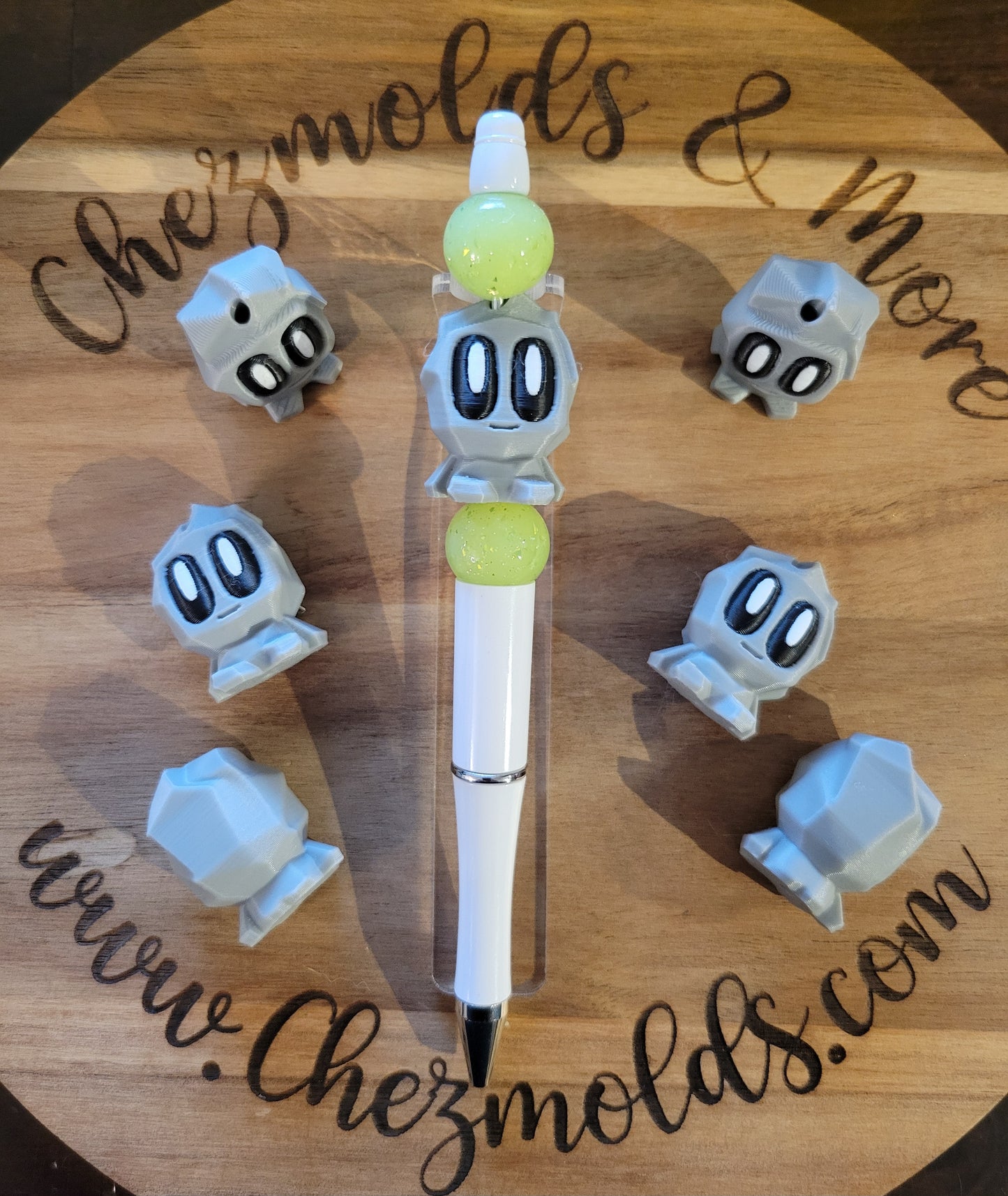 CE 3d printed focal bead-3d rock buddy- sitting