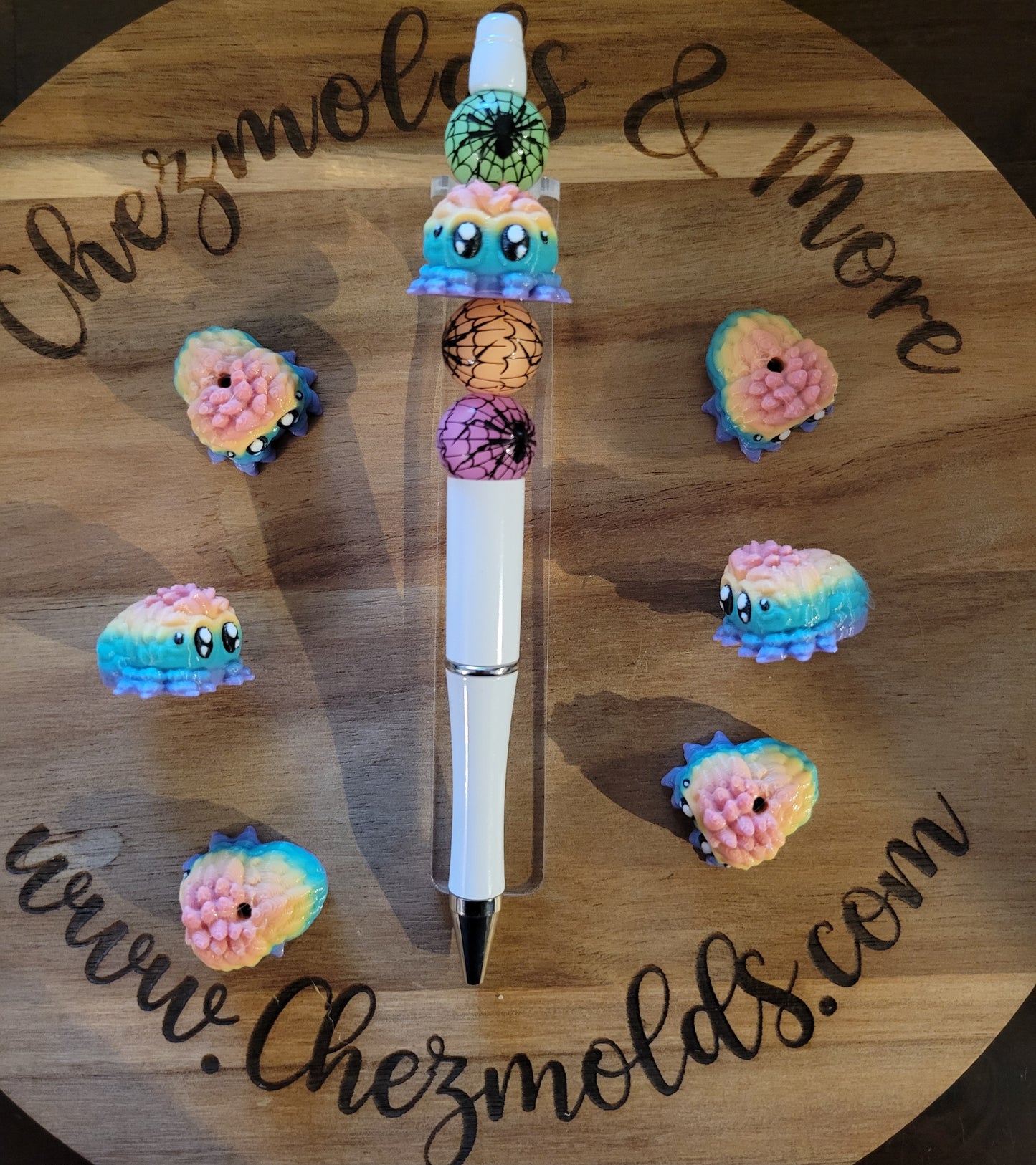 CE 3d printed focal bead-rainbow jumping spider