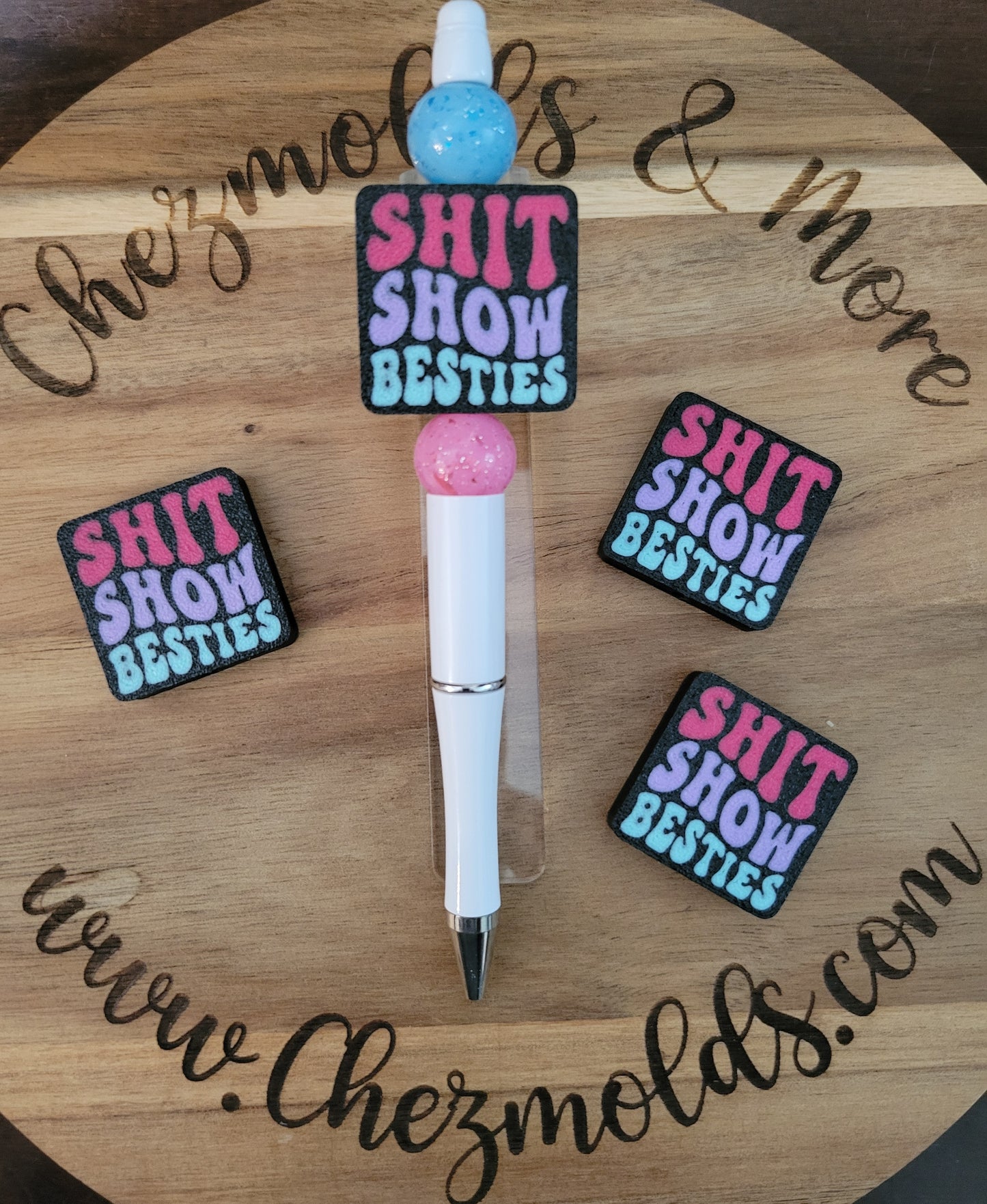 CE 3d printed focal Bead - Sh*t Show besties