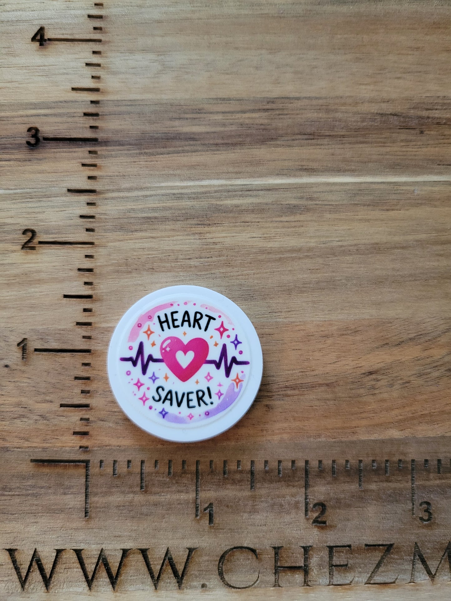 uv printed acrylic flatback- heart saver