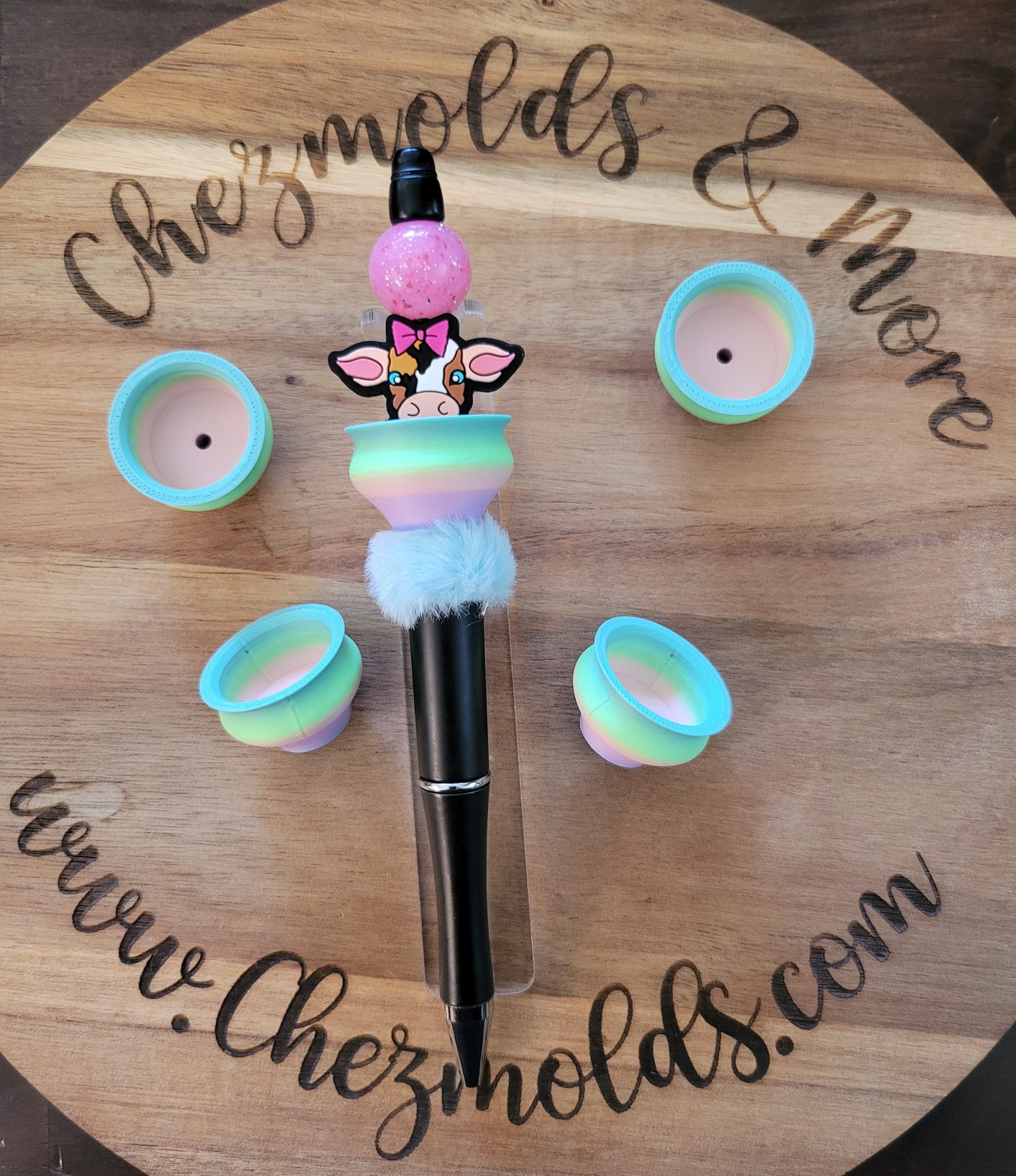 CE 3d printed focal Bead-Hollow rainbow vase