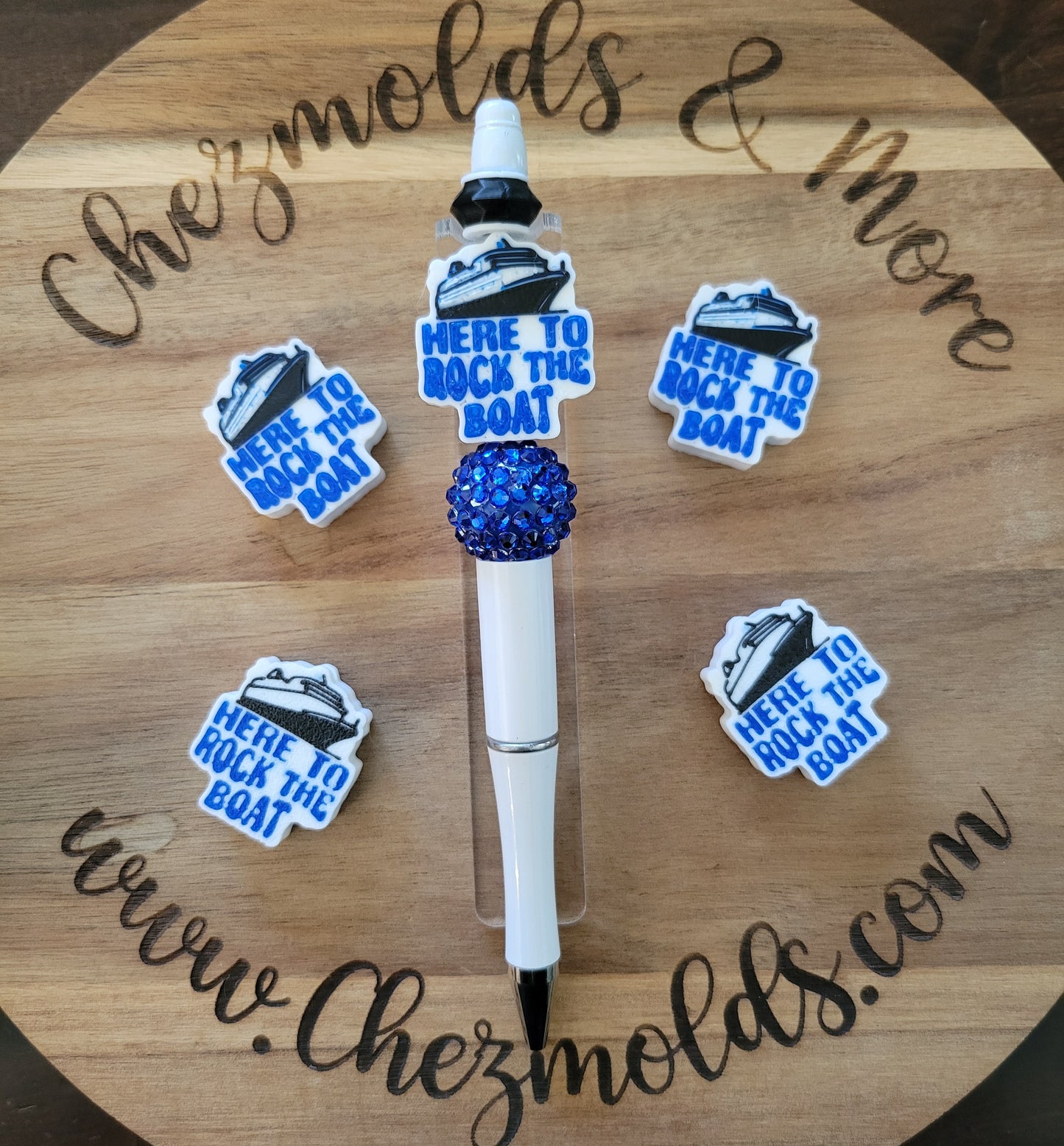 CE 3d printed focal Bead-Here to rock the boat- cruise