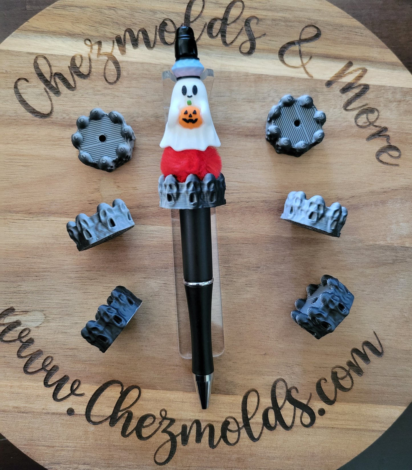 CE 3d printed focal Bead-scream rondelle