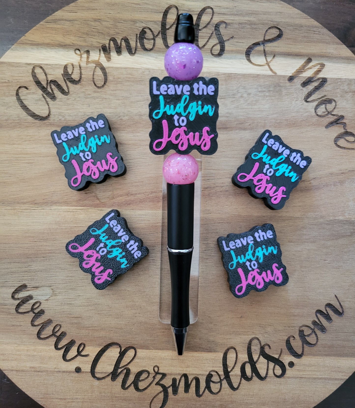 CE 3d printed focal bead-Leave the judgin to Jesus