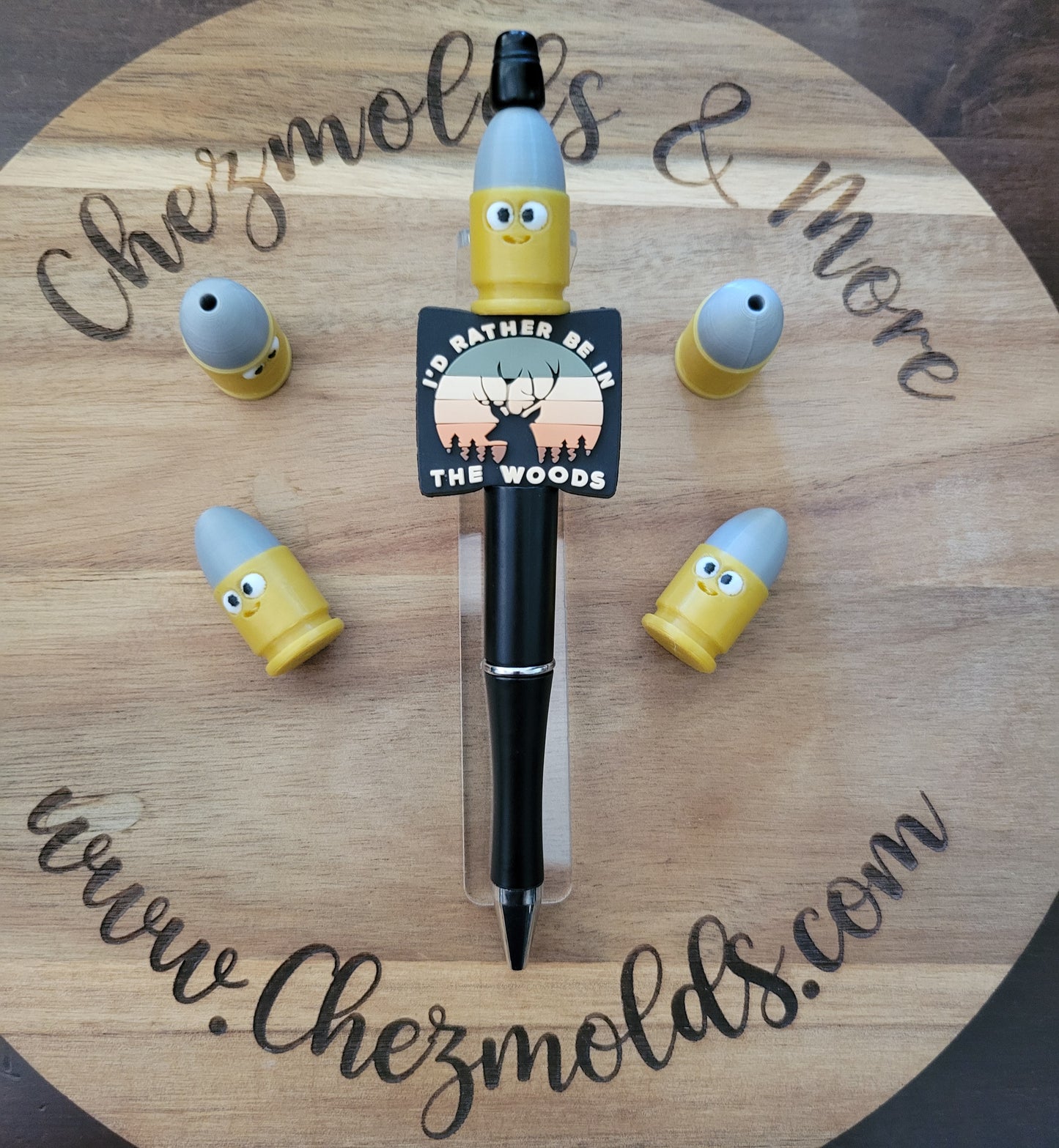 CE 3d printed focal bead-happy " pew-pew"