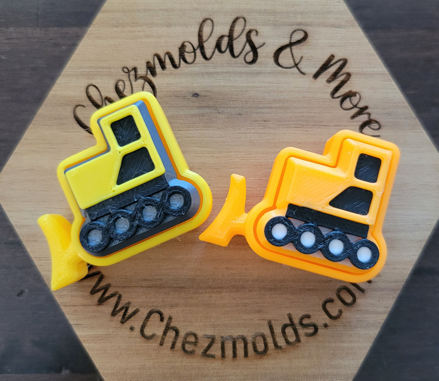 CE 3d printed fidget clicker- with keychain hole -Bulldozer