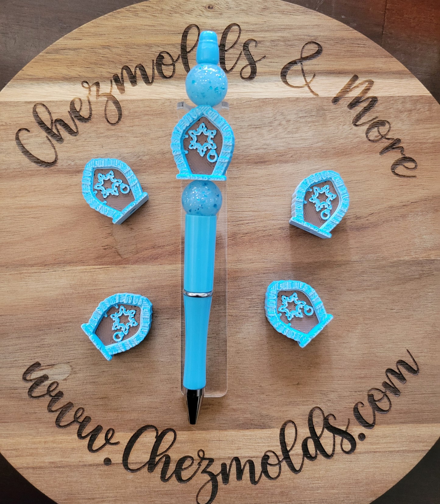 CE 3d printed focal bead-Blue fairy door