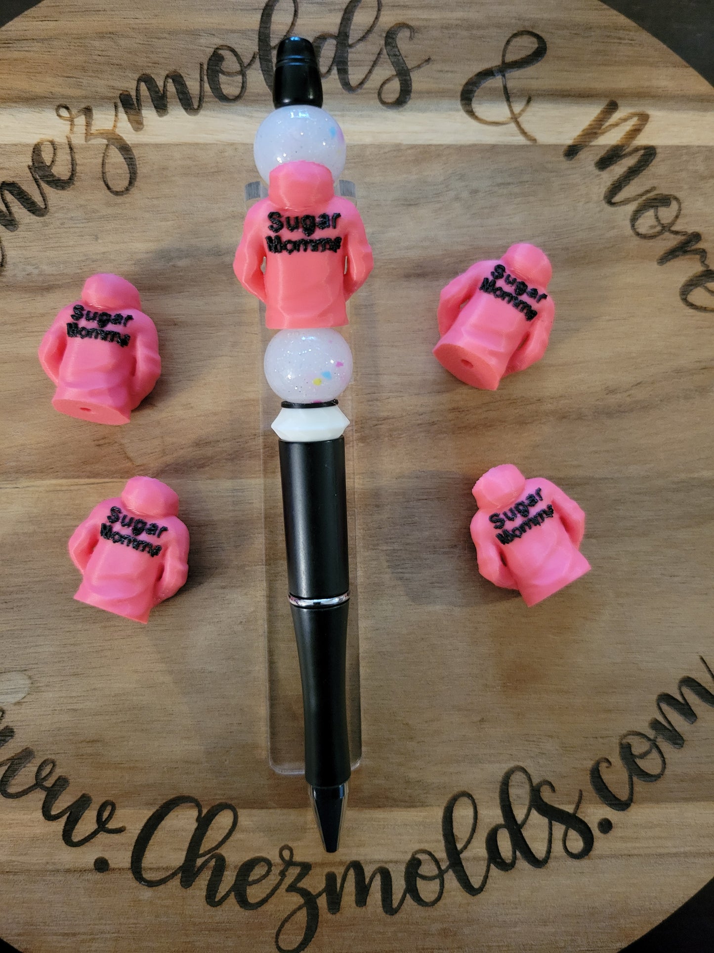 CE 3d printed focal bead-Sugar momma hoodie