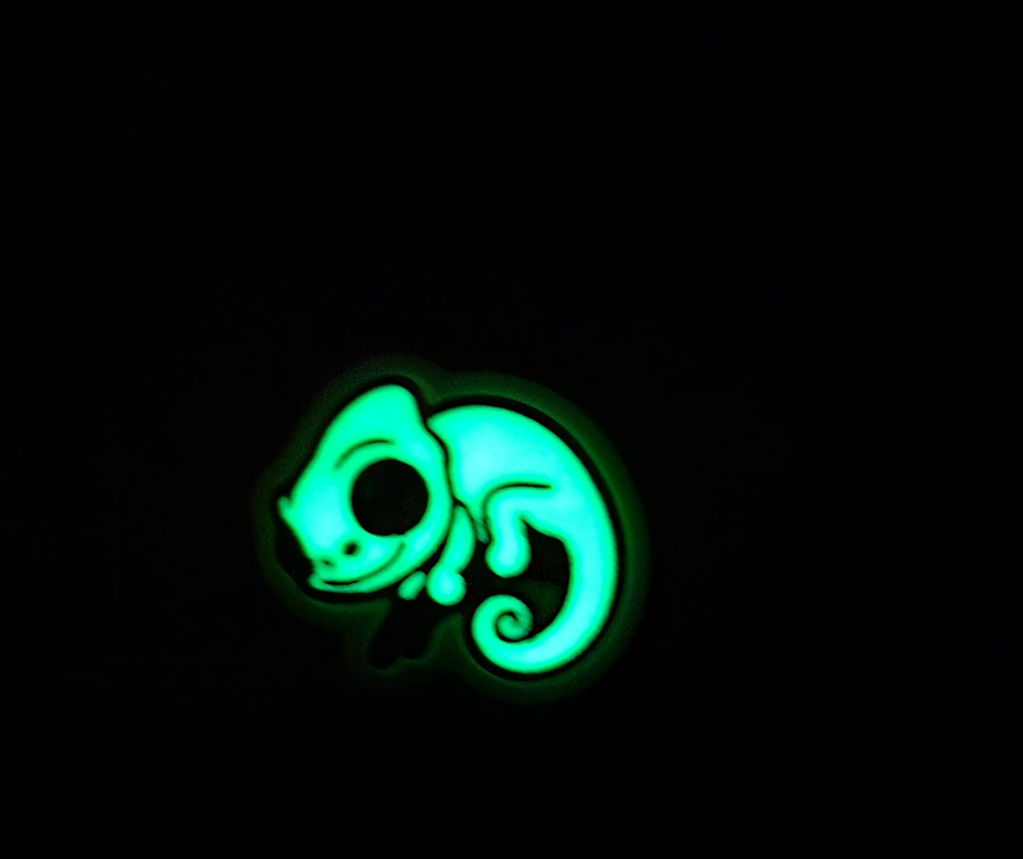 CE 3d printed fidget clicker- with keychain hole -Glowing Chameleon