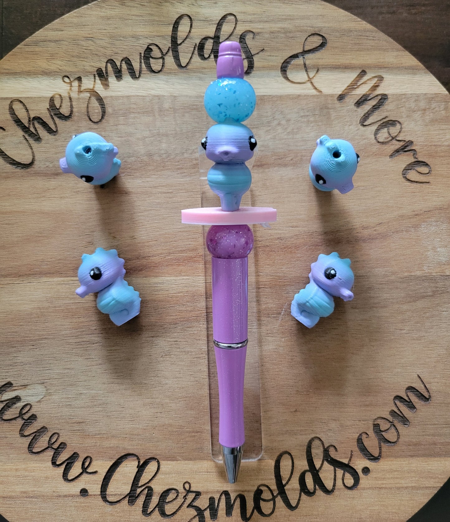 CE 3d printed focal Bead - seahorsey