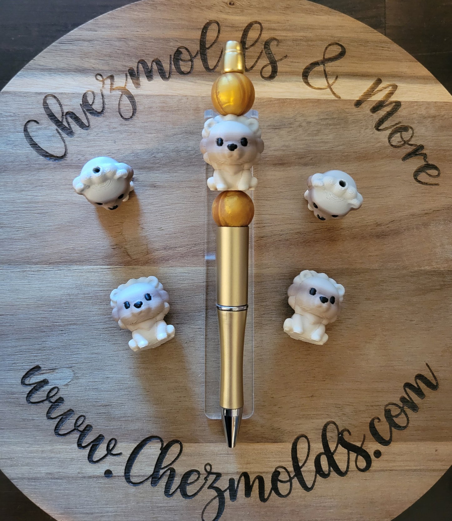 CE 3d printed focal Bead -Cutie lion