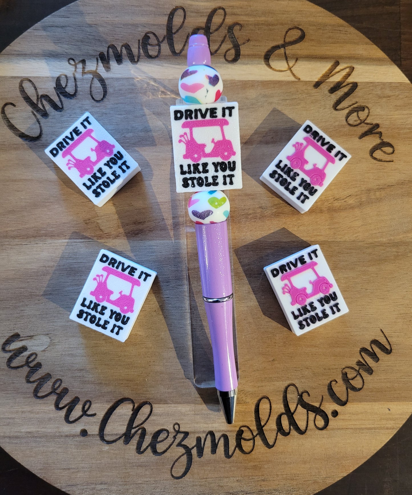 CE 3d printed focal Bead -Drive it like you stole it golf cart