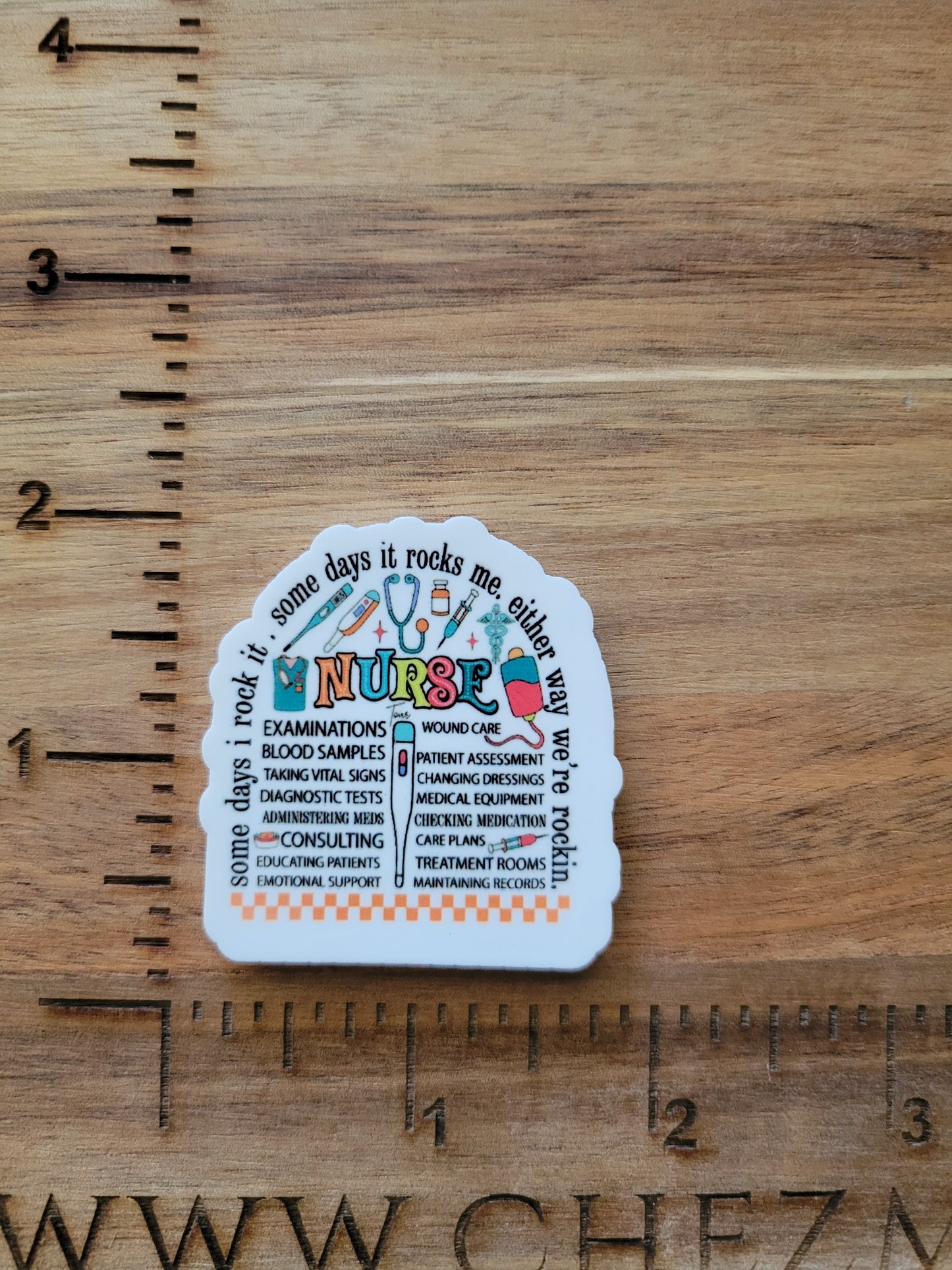 uv printed acrylic flatback-nurse- some days it rocks me