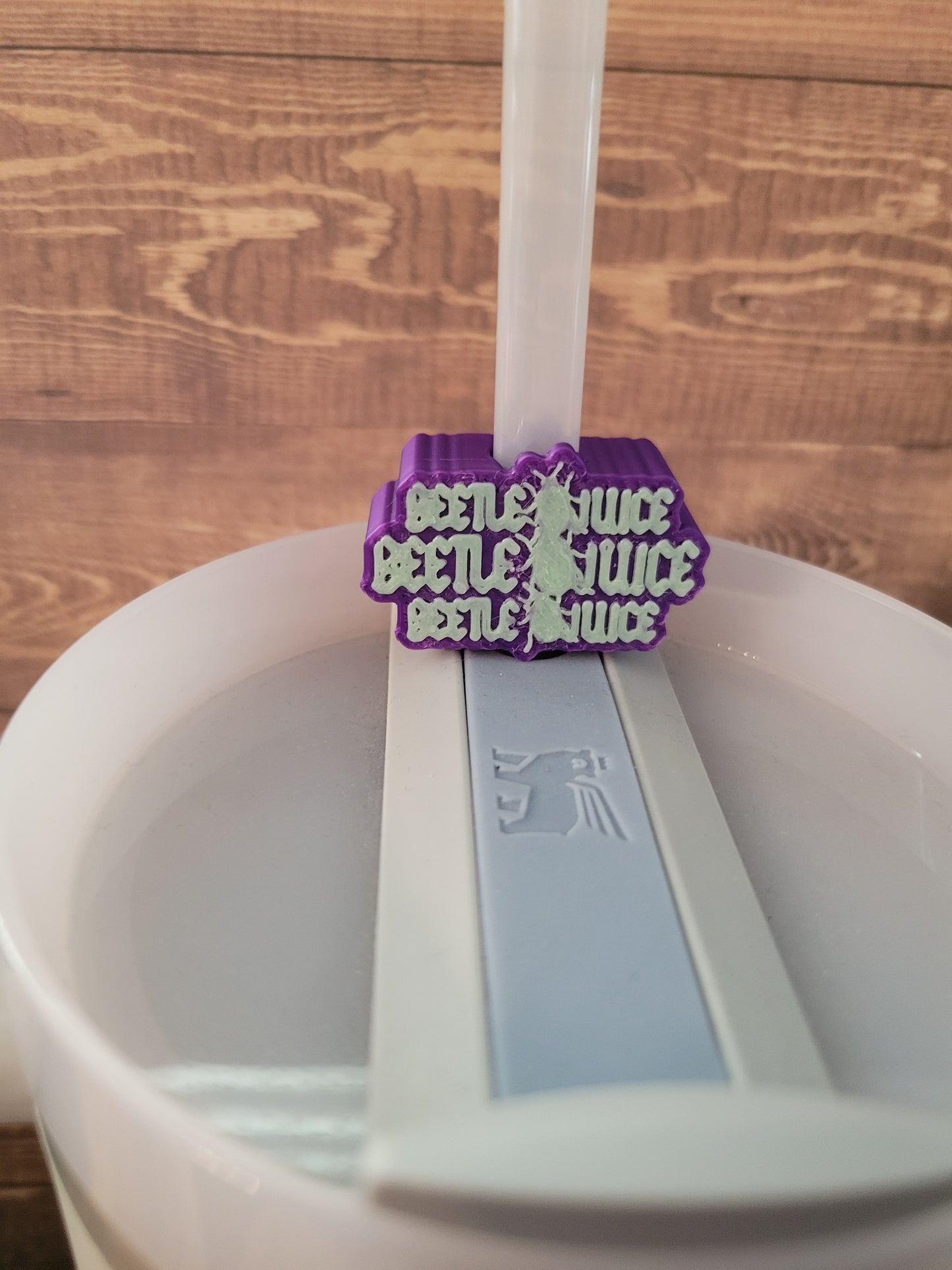 CE 3d printed straw topper- glow in the dark Beetle x3