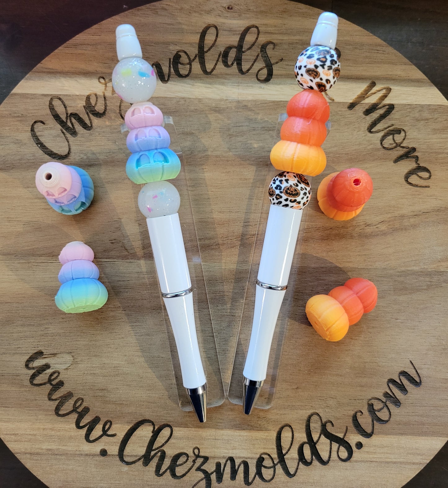 CE 3d printed focal Bead- 3d pumpkin stack