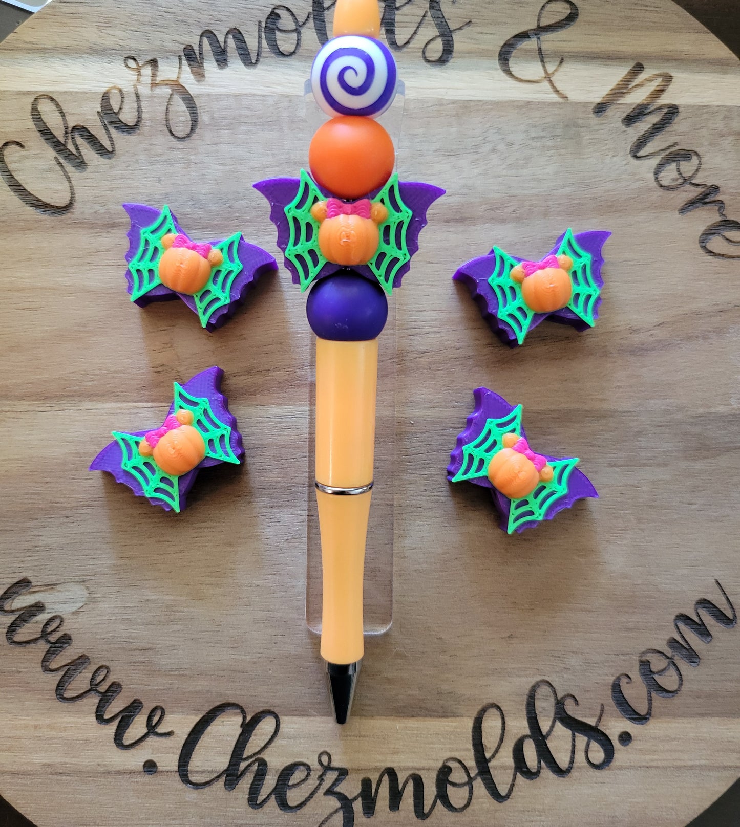 CE 3d printed focal Bead- Bow with 3d pumpkin