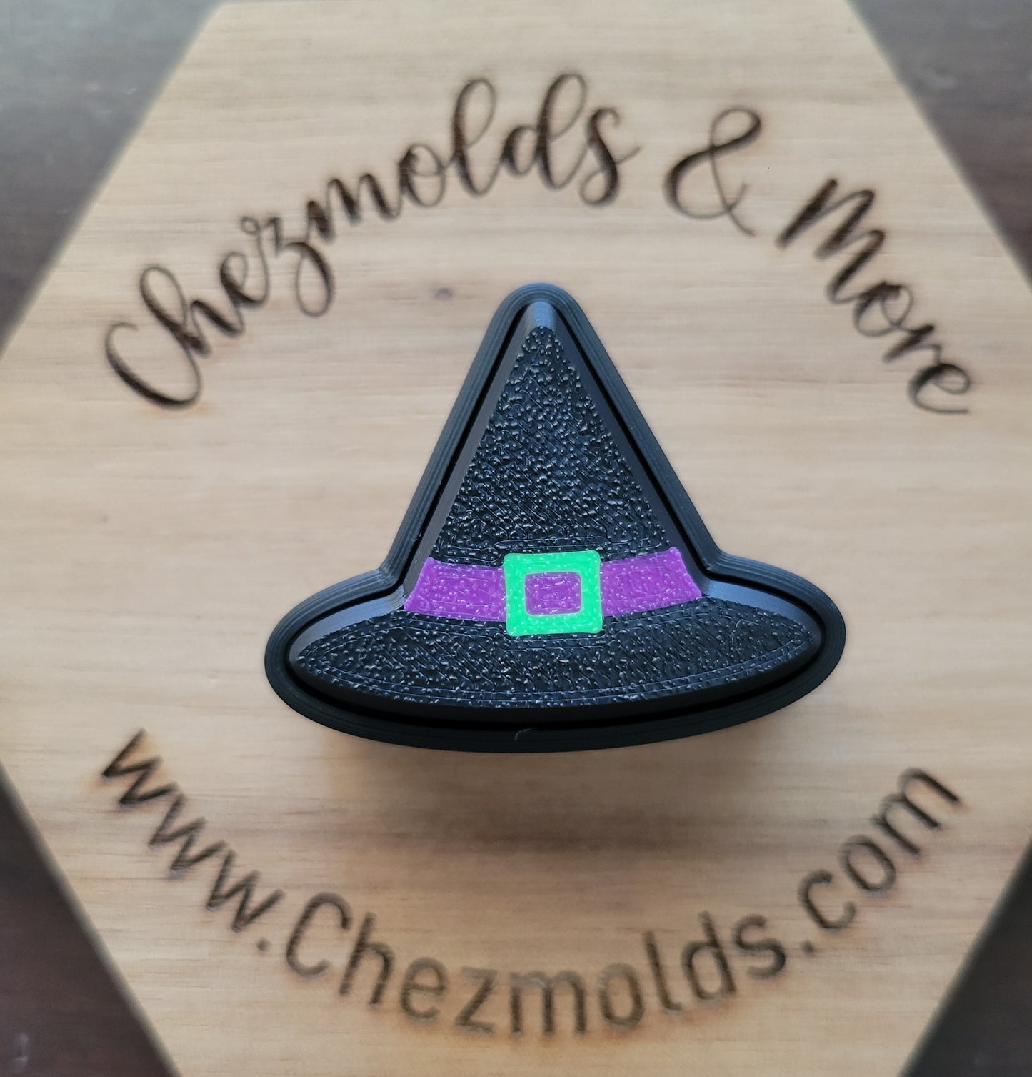 CE 3d printed fidget clicker- with keychain hole -witch hat