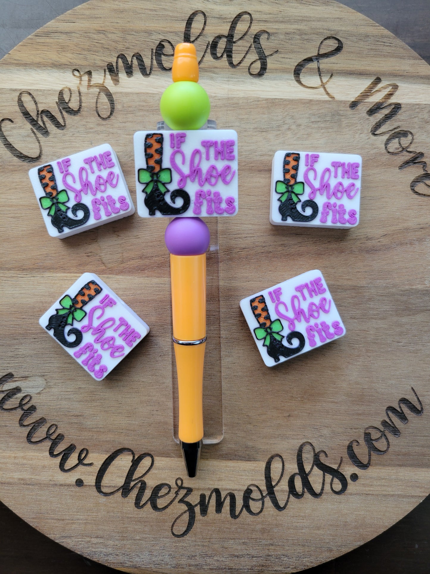 CE 3d printed focal Bead-If the shoe fits