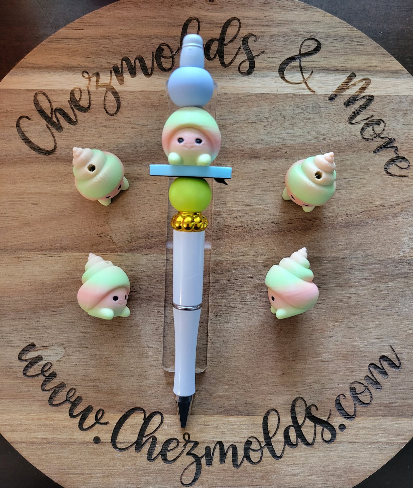 CE 3d printed focal Bead- cutie snail hermie