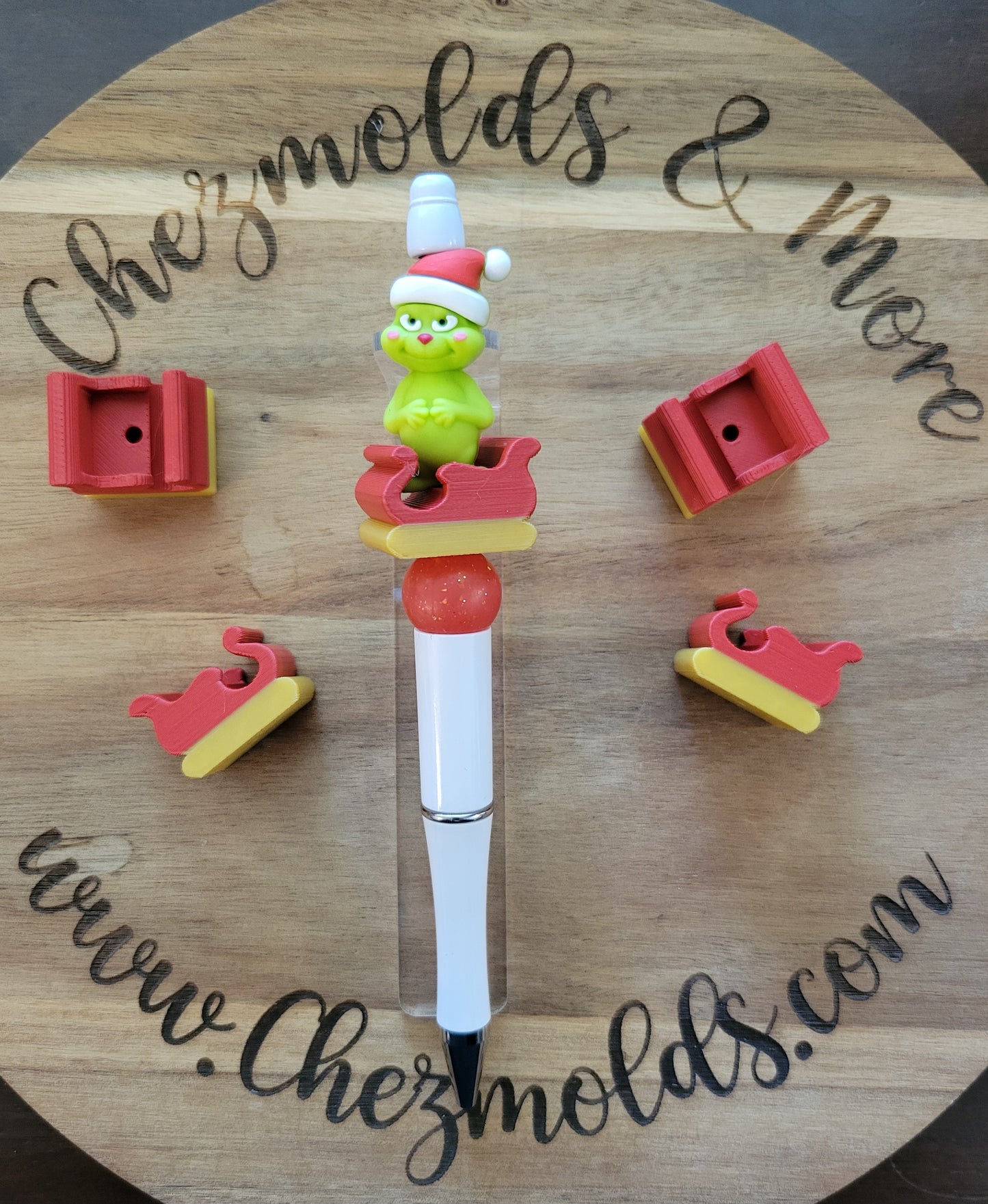 CE 3d printed focal Bead - sleigh