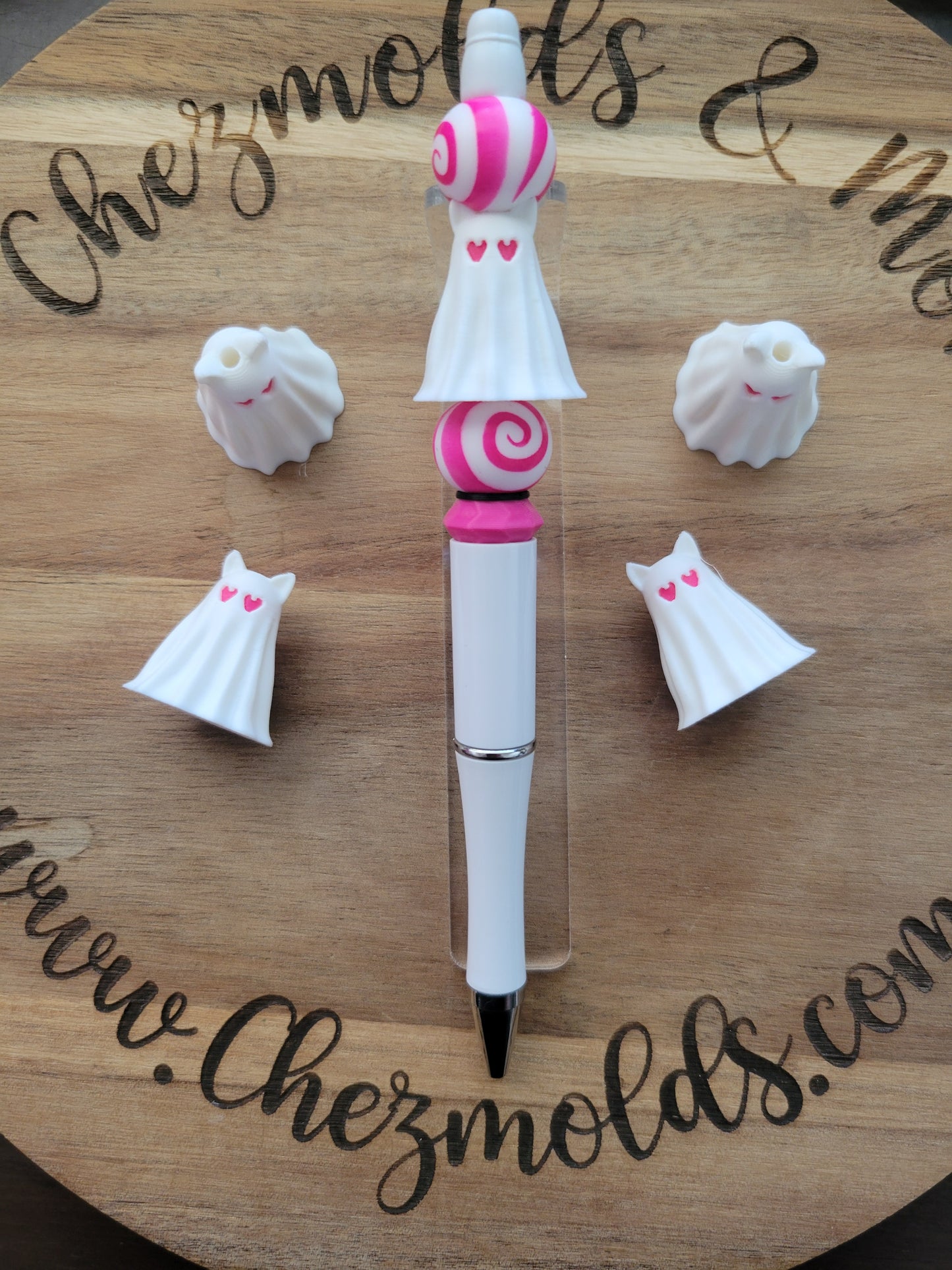 CE 3d printed focal Bead-ghost kitty