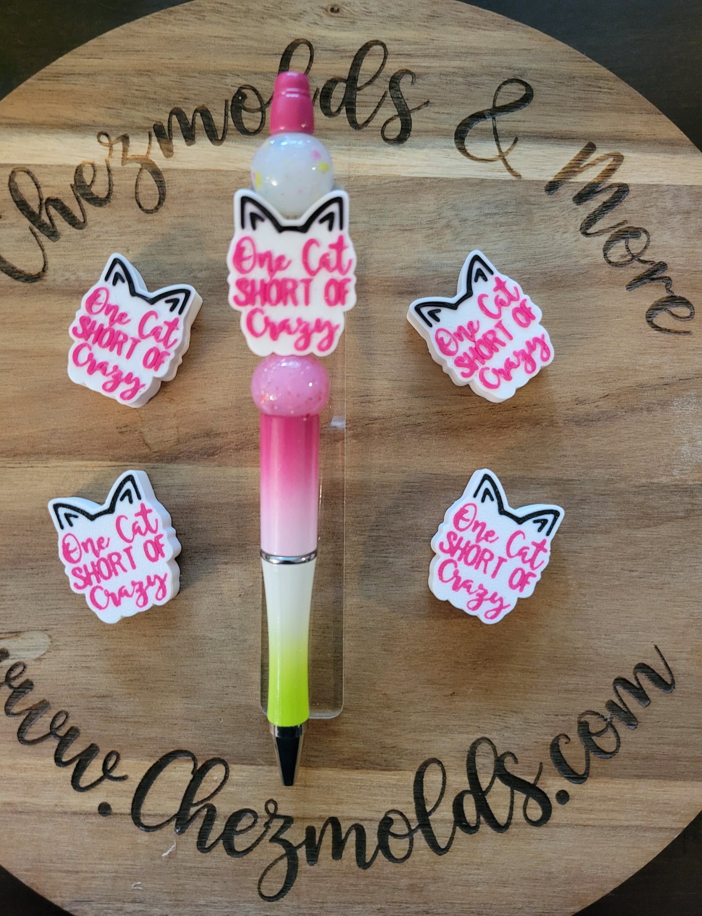 CE 3d printed focal Bead-One cat short of crazy