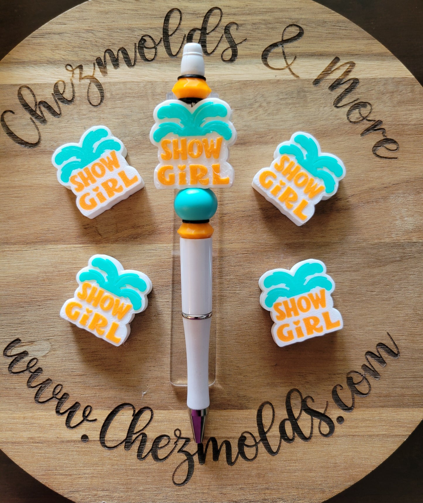 CE 3d printed focal Bead-Showgirl