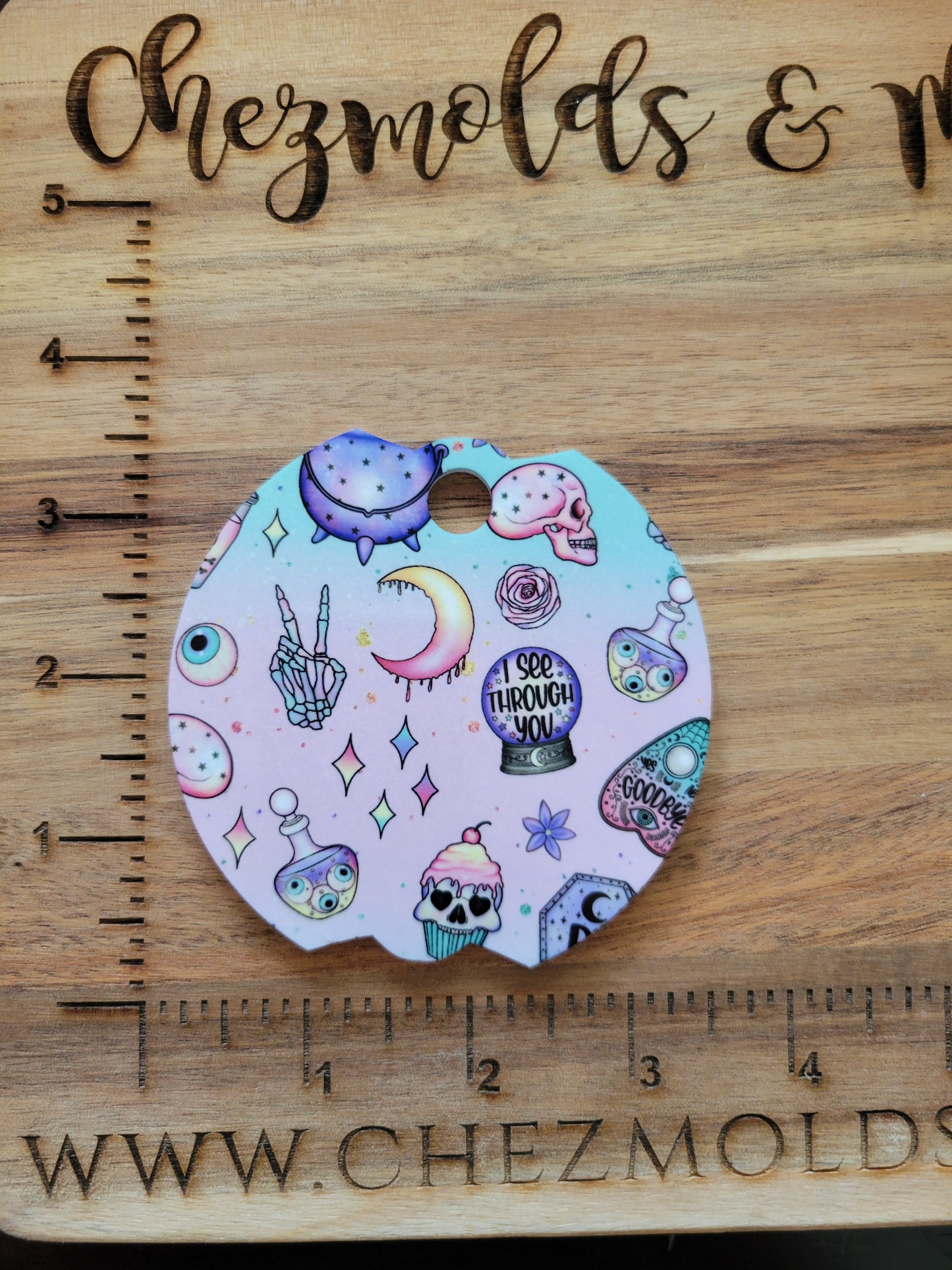 CE printed Acrylic 40oz topper plate-goth witchy vibes