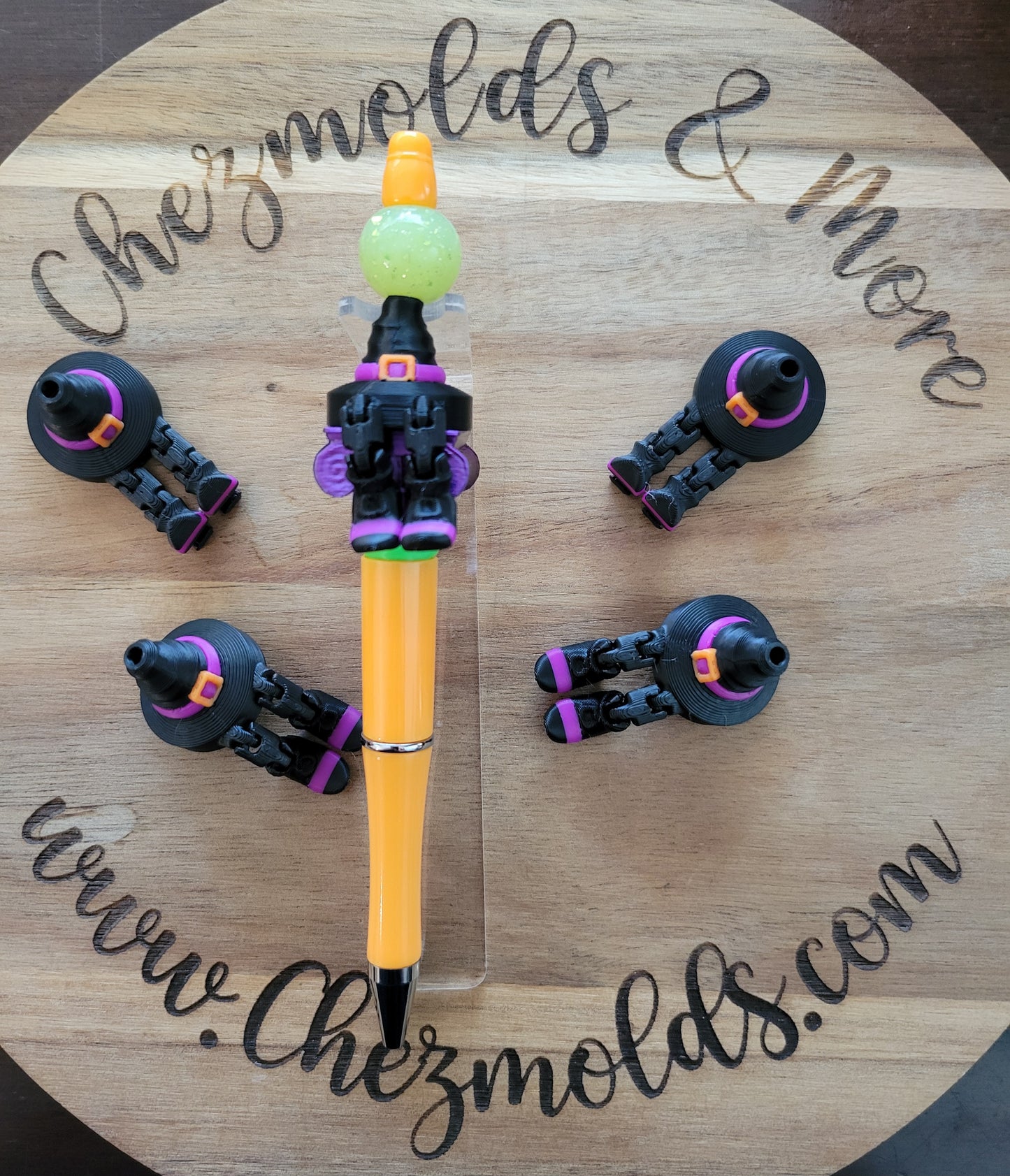 CE 3d printed focal Bead- Witch hat boot kicker ( flexy feet )