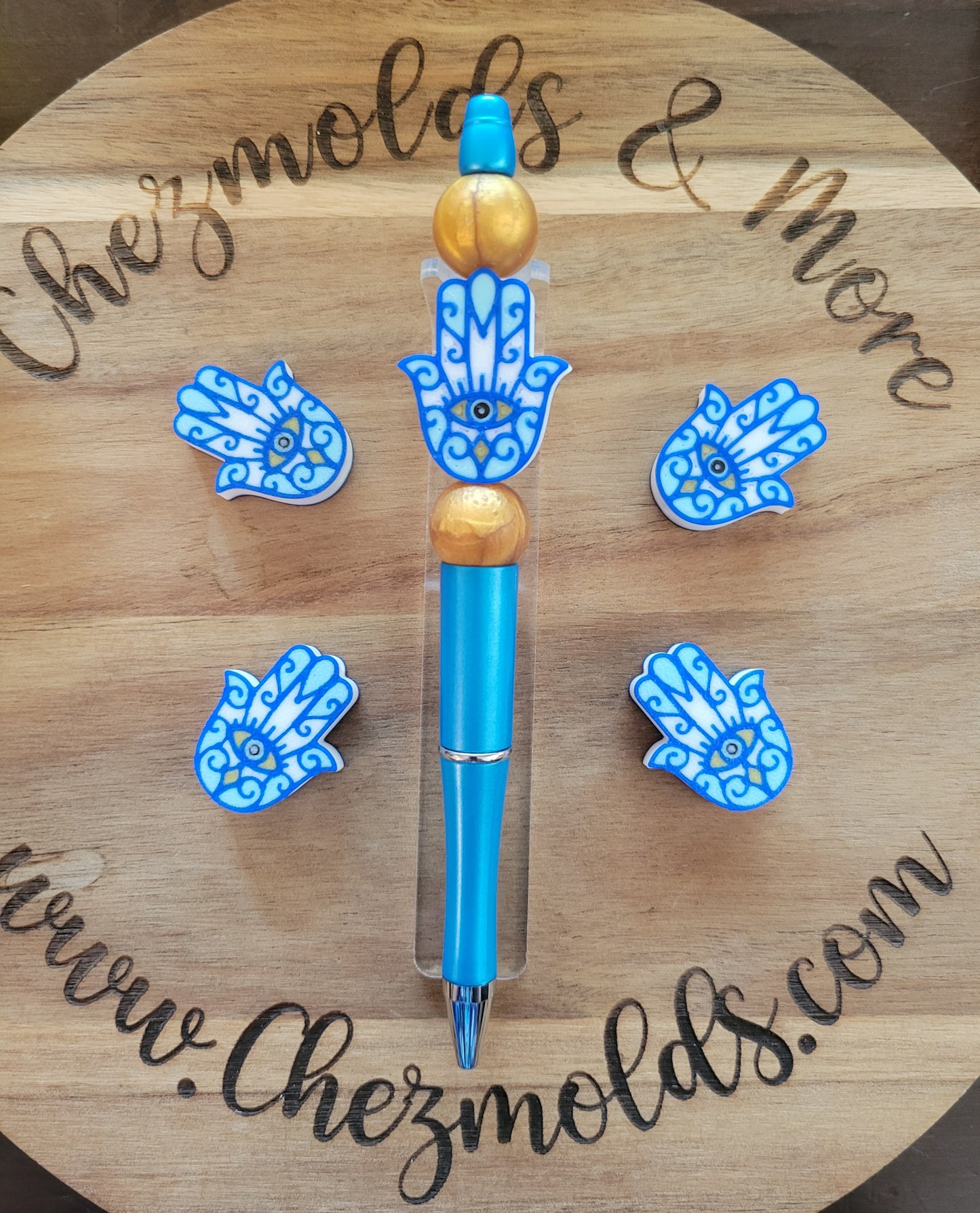 CE 3d printed focal Bead-Hamsa