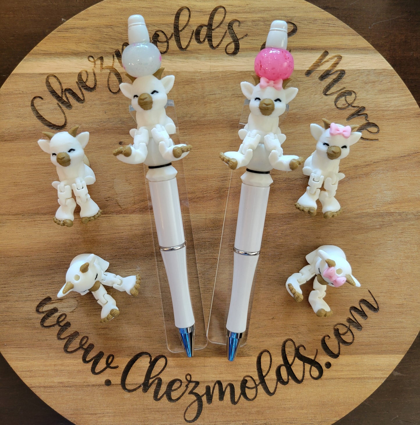 CE 3d printed focal Bead- Cutie Goat kicker- flexy feet