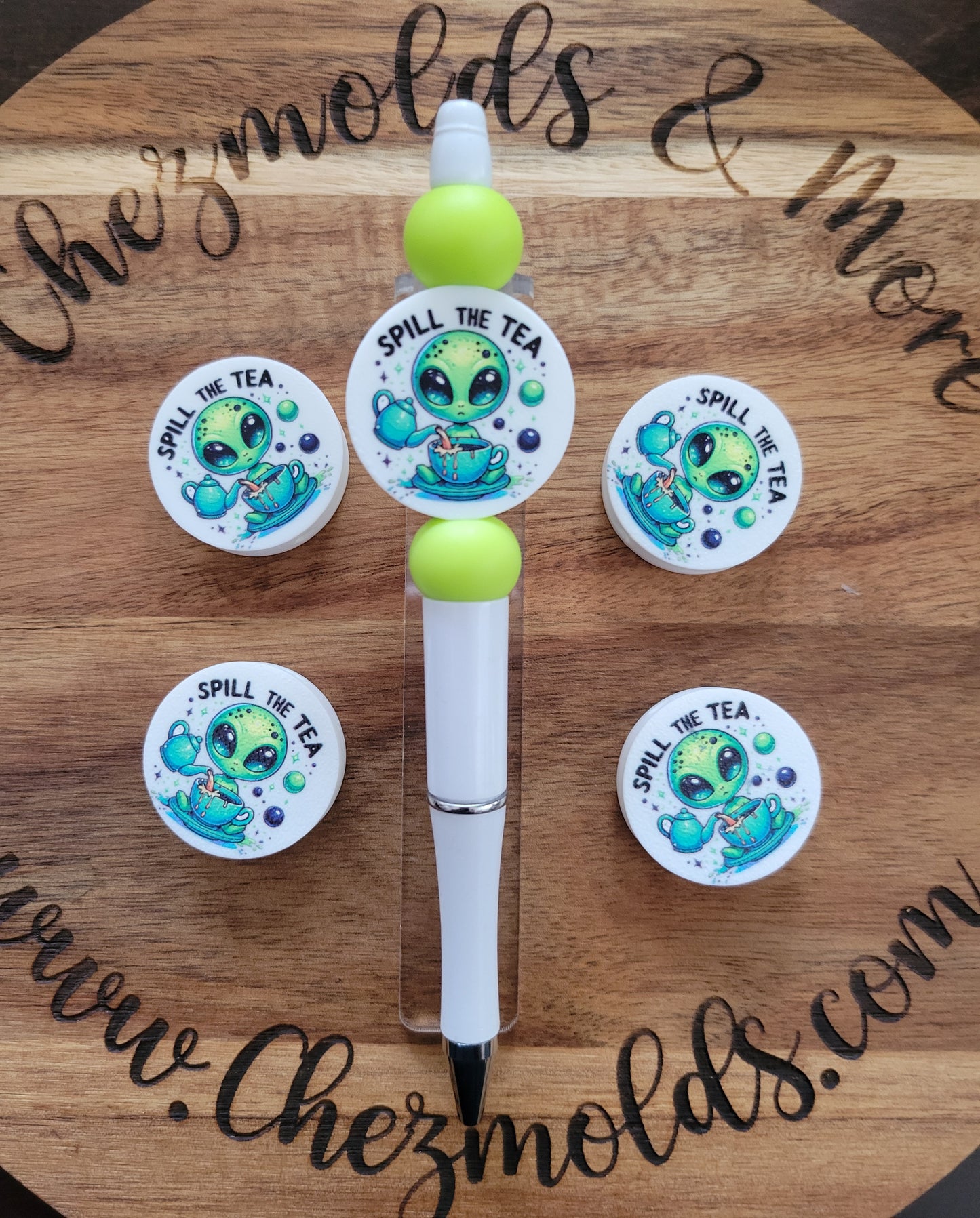 CE 3d printed focal Bead-spill the tea alien