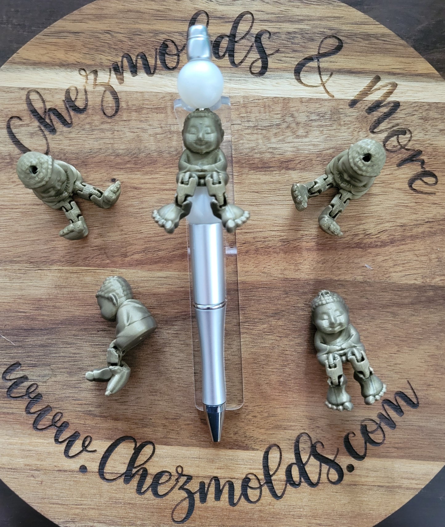 CE 3d printed focal Bead- Buddha kicker ( flexy feet )