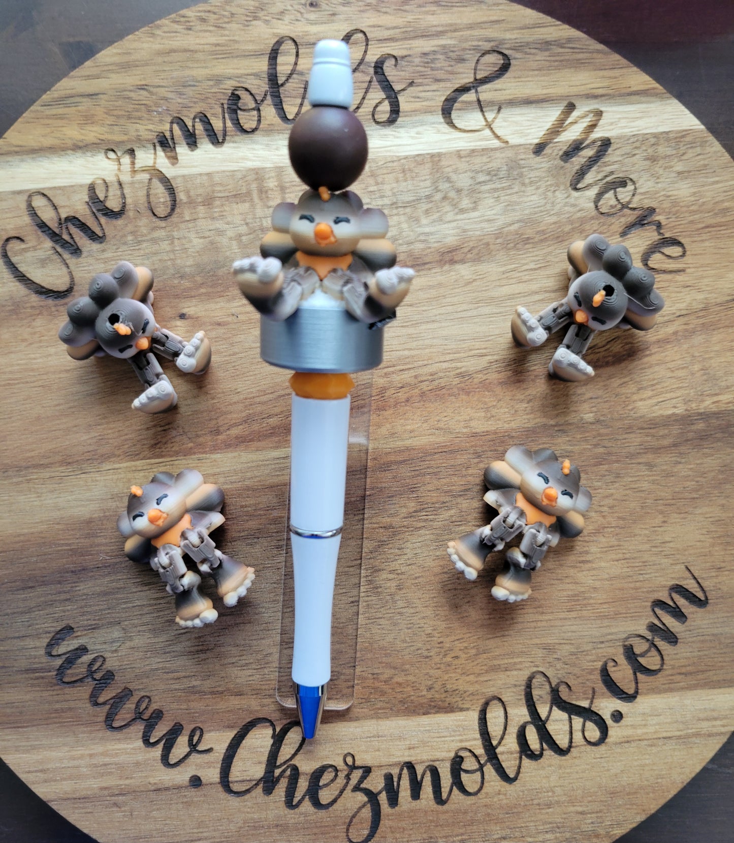 CE 3d printed focal Bead-TURkey Kicker ( flexy feet )