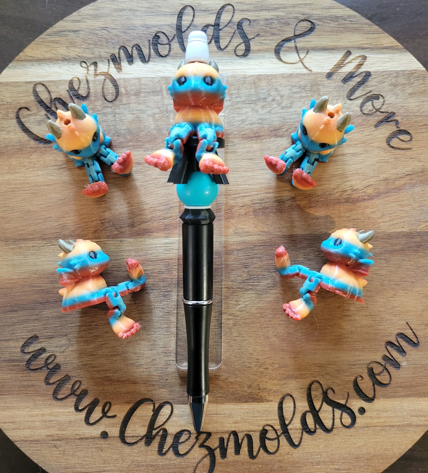 CE 3d printed focal Bead- Dragon kicker ( flexy feet )