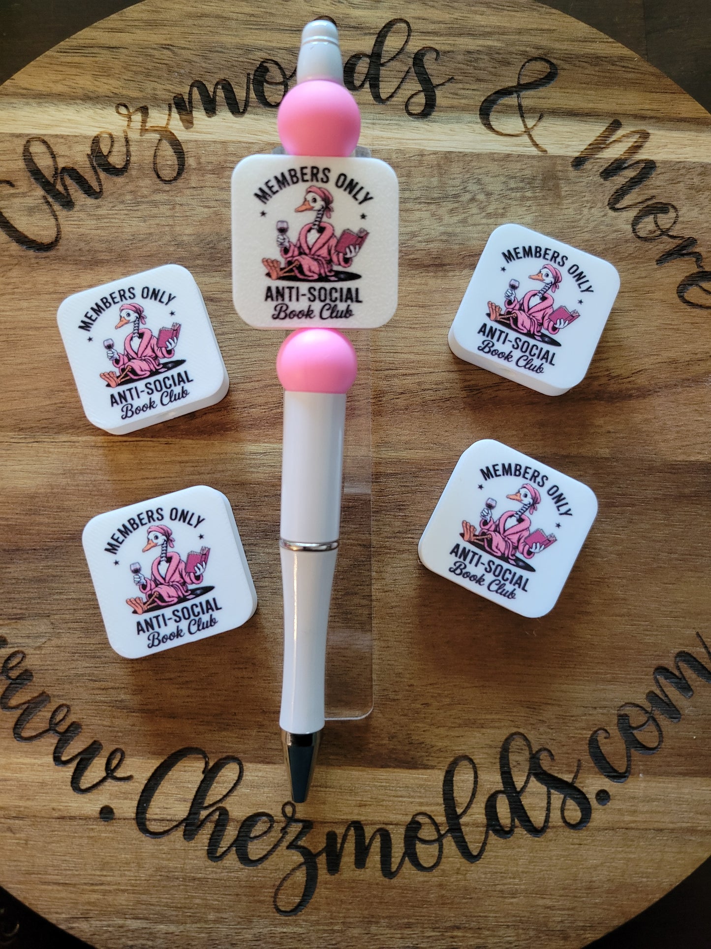 CE 3d printed focal Bead-members only goose book club