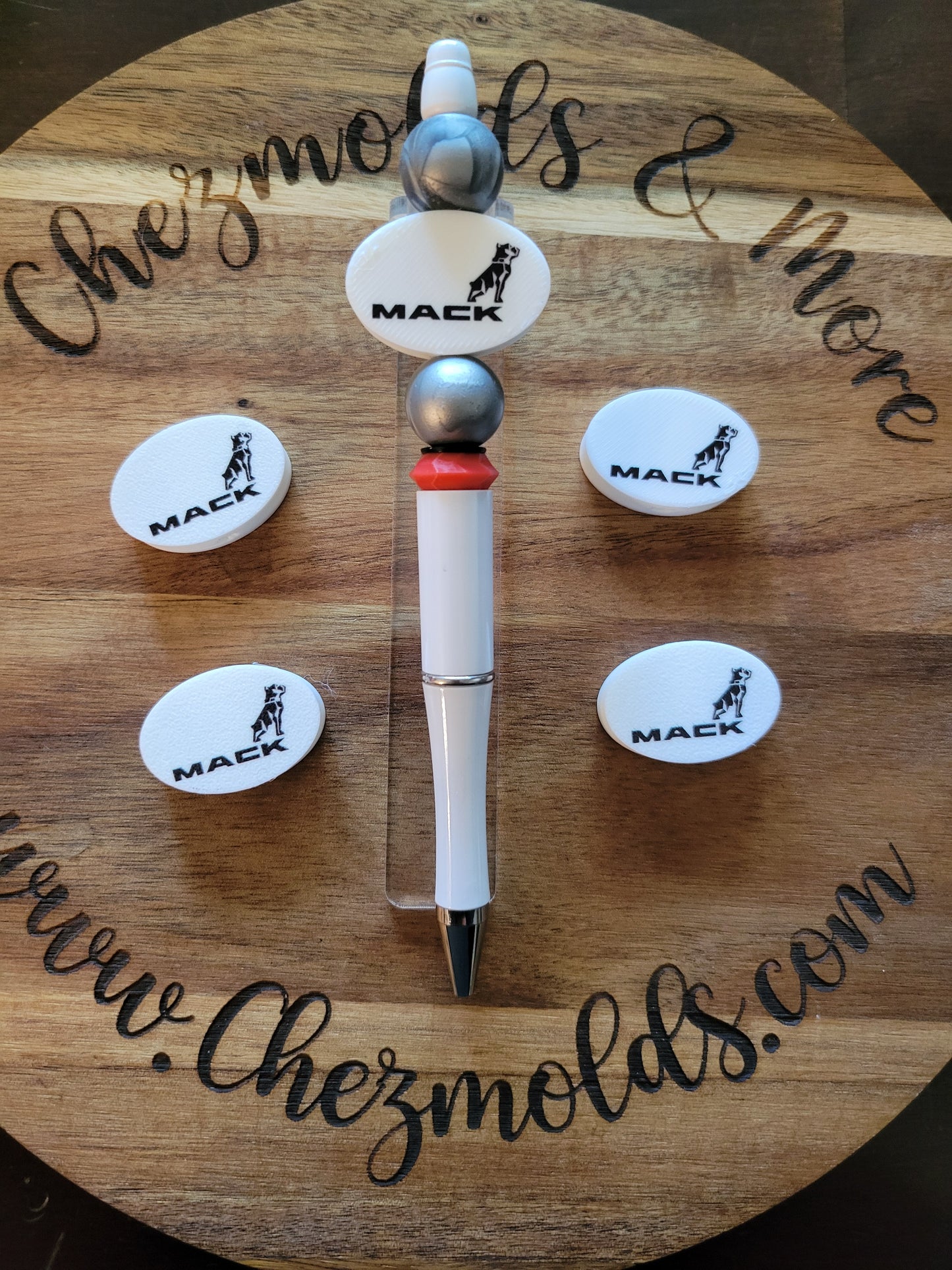 CE 3d printed focal Bead-Mack truck logo