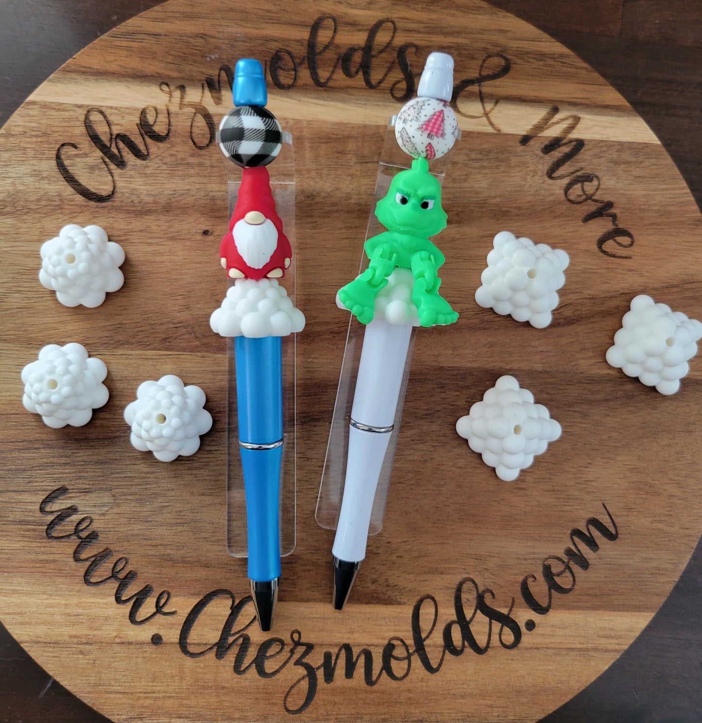 CE 3d printed focal Bead- snowball pile