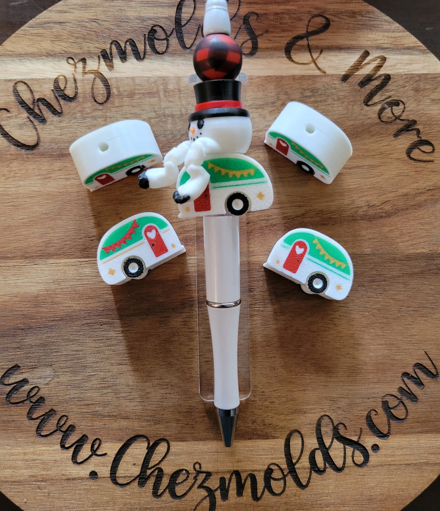 CE 3d printed focal Bead- 3D Christmas Camper
