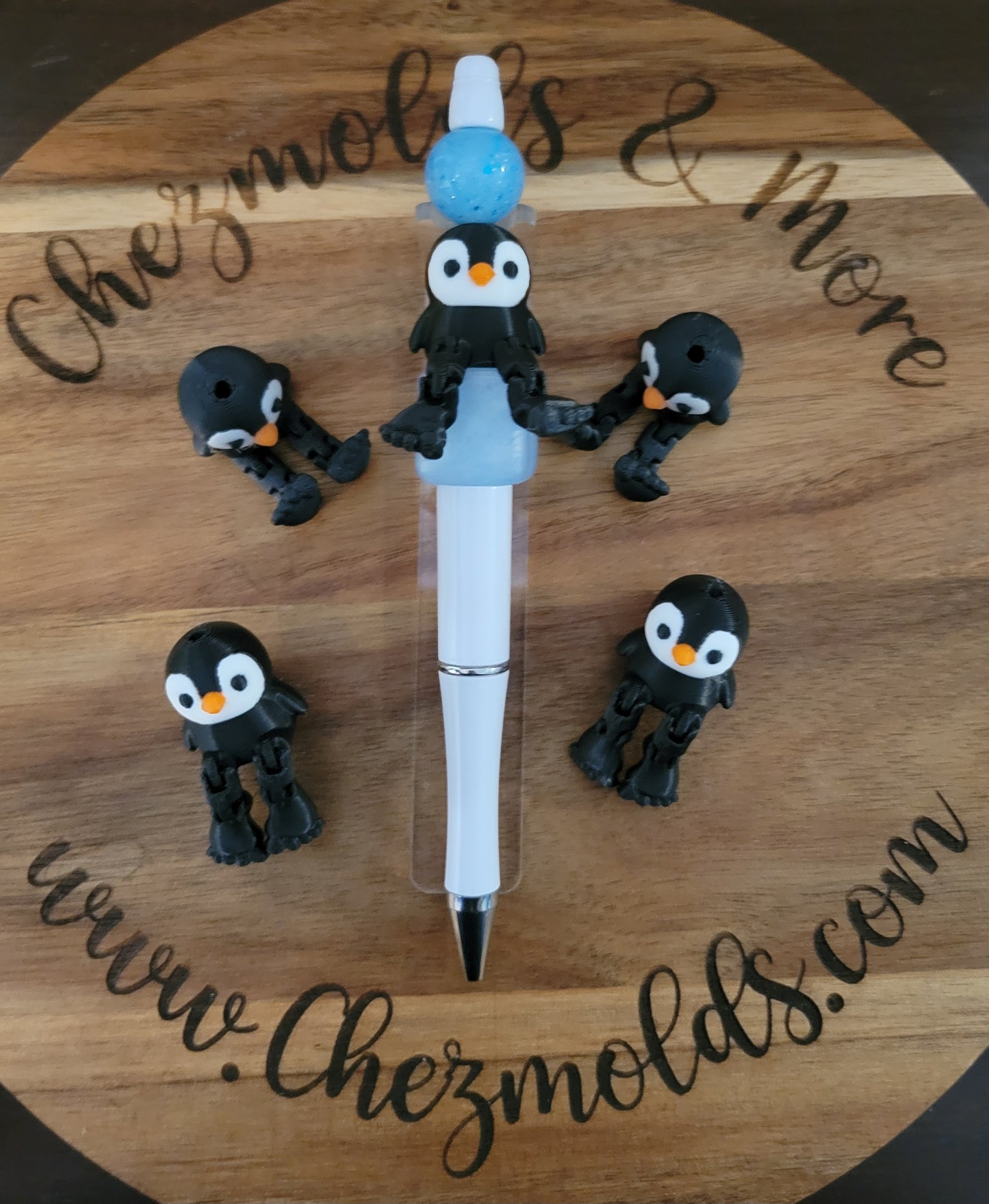 CE 3d printed focal Bead- Cutie penguin kicker ( flexy feet )SOLD OUT RESTOCK NEXT YEAR