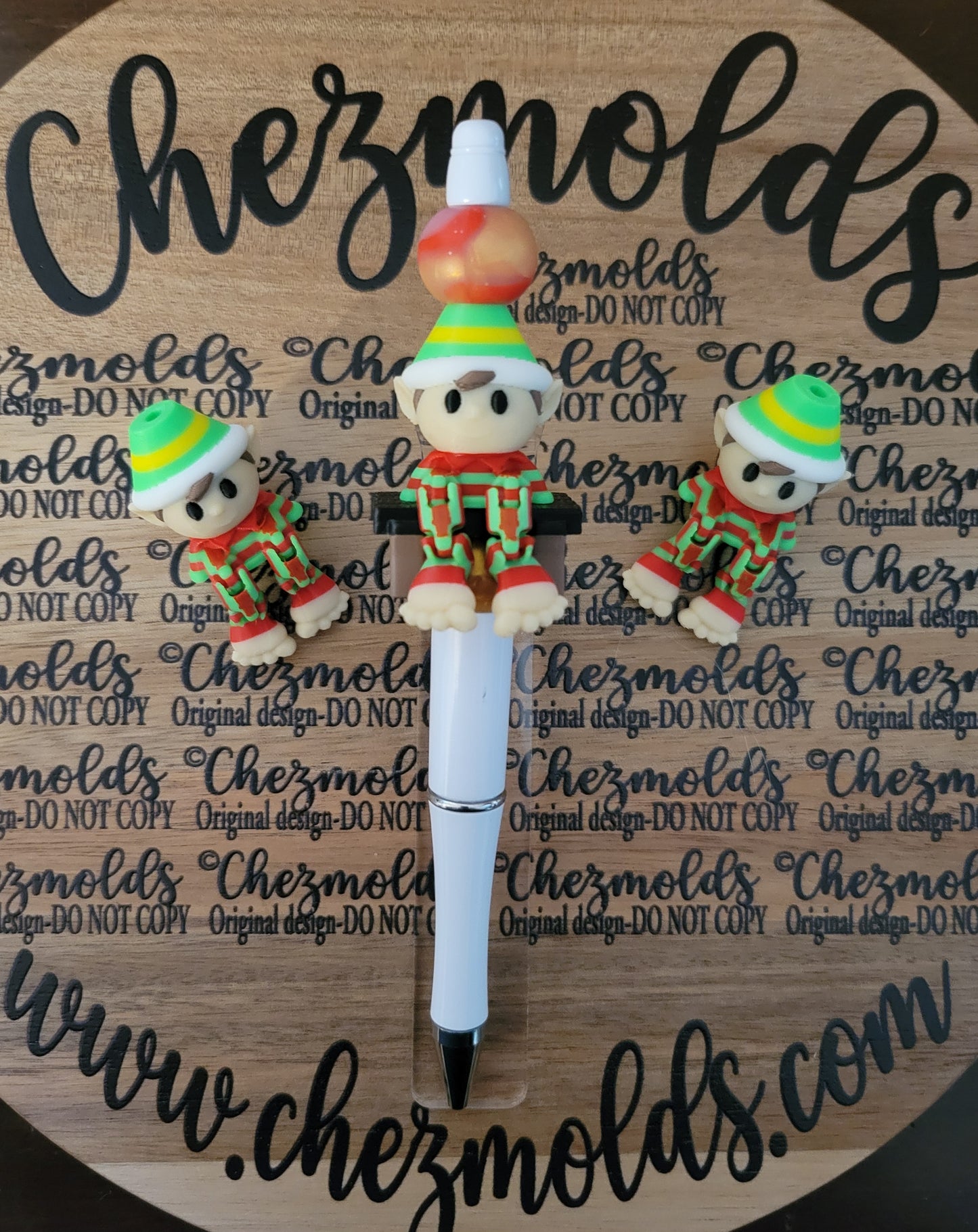 CE 3d printed focal Bead- Cutie Elf-y kicker ( flexy feet )SOLD OUT RESTOCK NEXT YEAR!