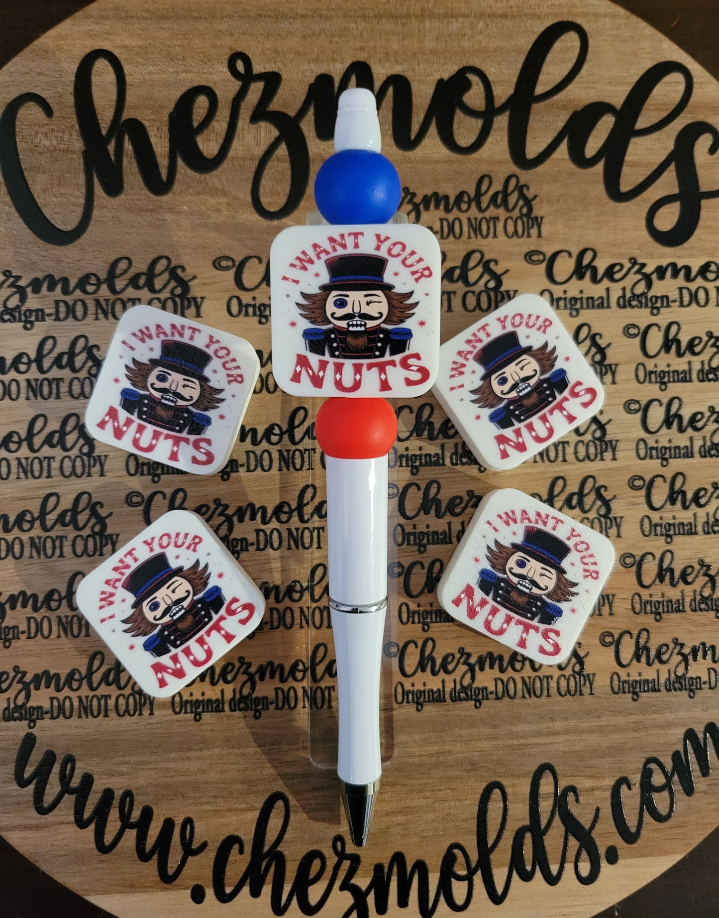 CE 3d printed focal Bead-I want your nuts