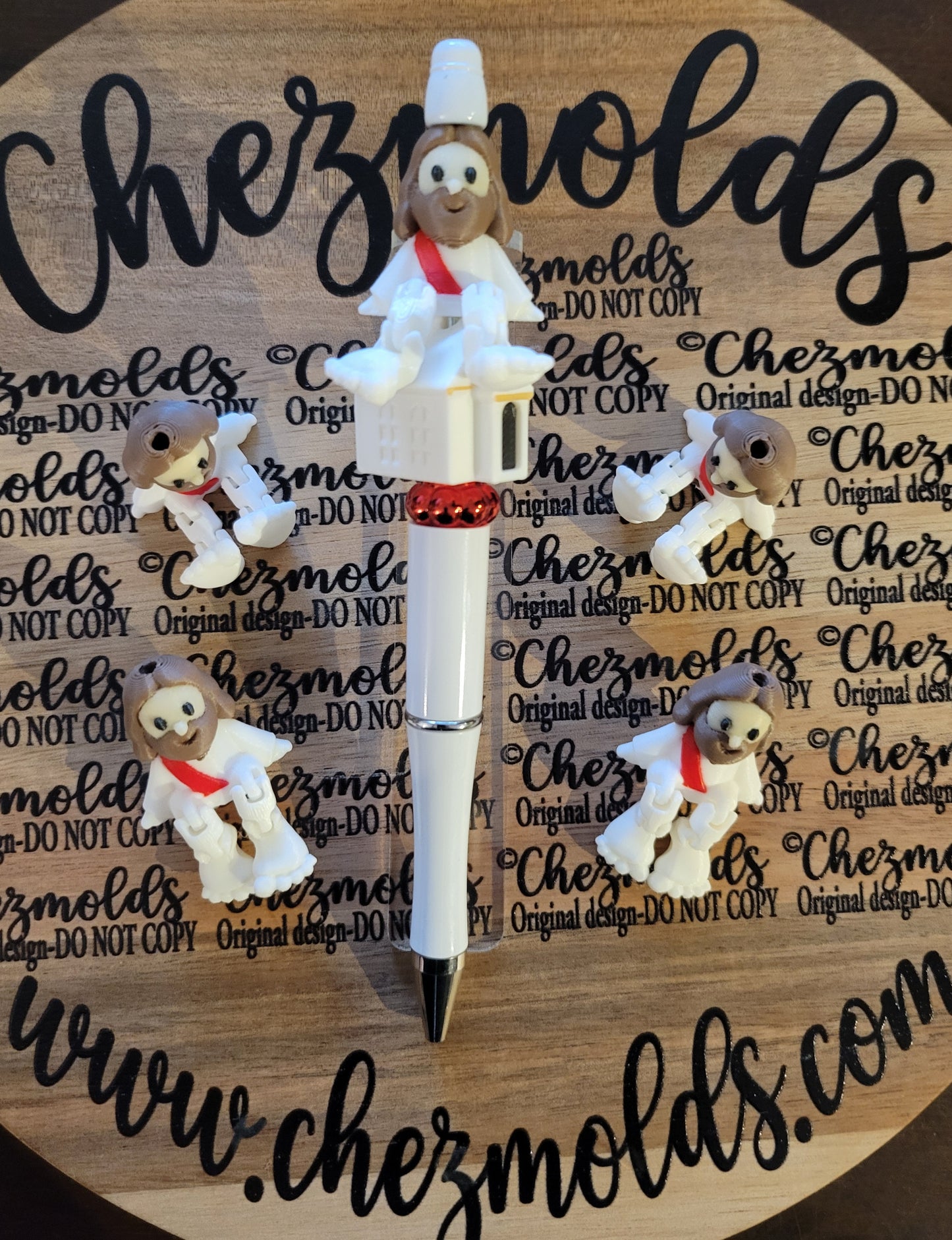 CE 3d printed focal Bead- Jesus kicker ( flexy feet )