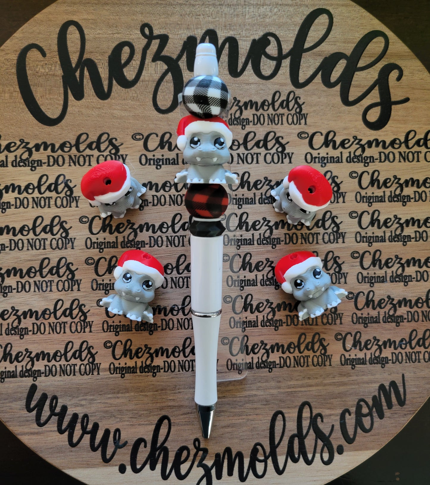 CE 3d printed focal Bead-Holiday hippo