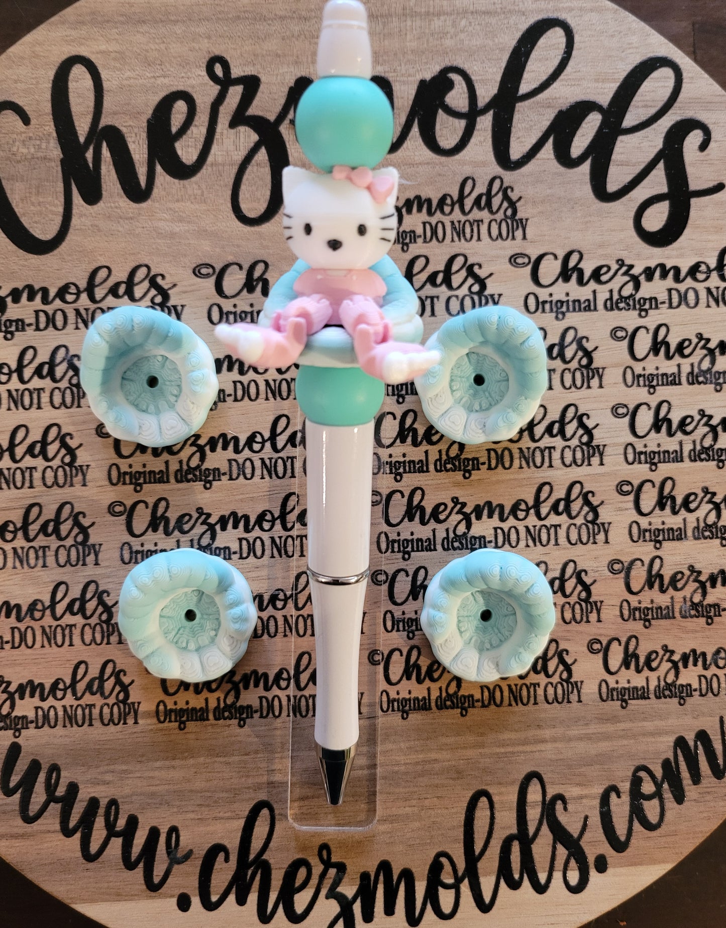 CE 3d printed focal Bead- bean bag- frosty color