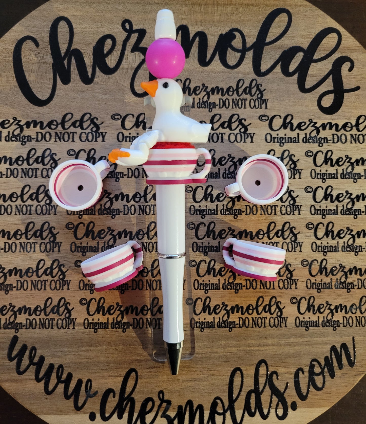 CE 3d printed focal Bead -hollow love teacup