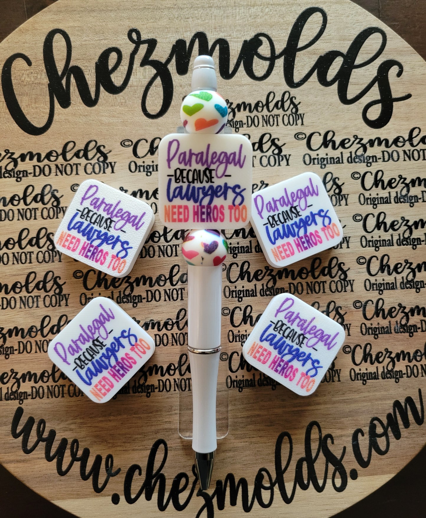 CE 3d printed focal bead-Paralegal- because lawyers need heros too