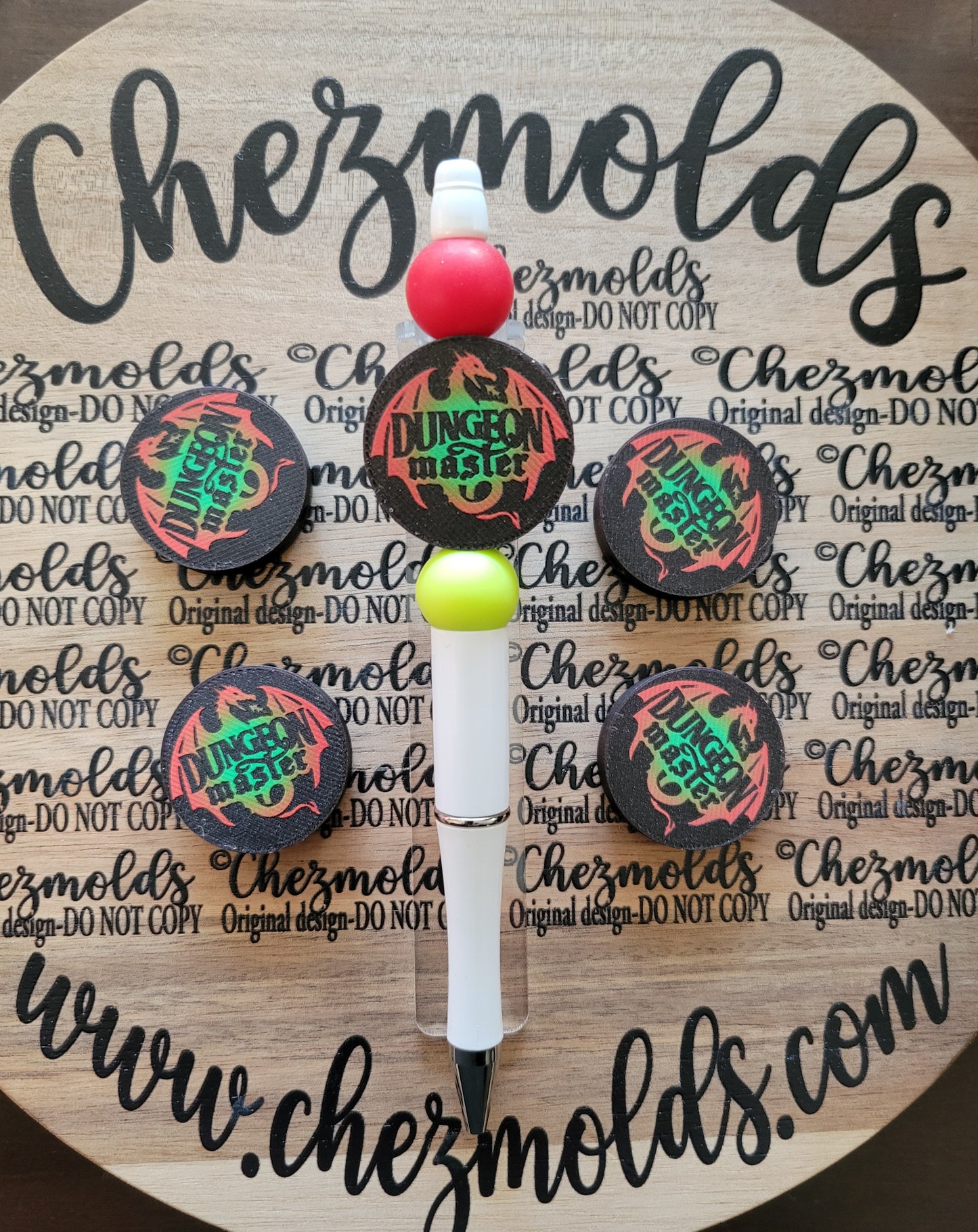 CE 3d printed focal Bead-Dungeon master round